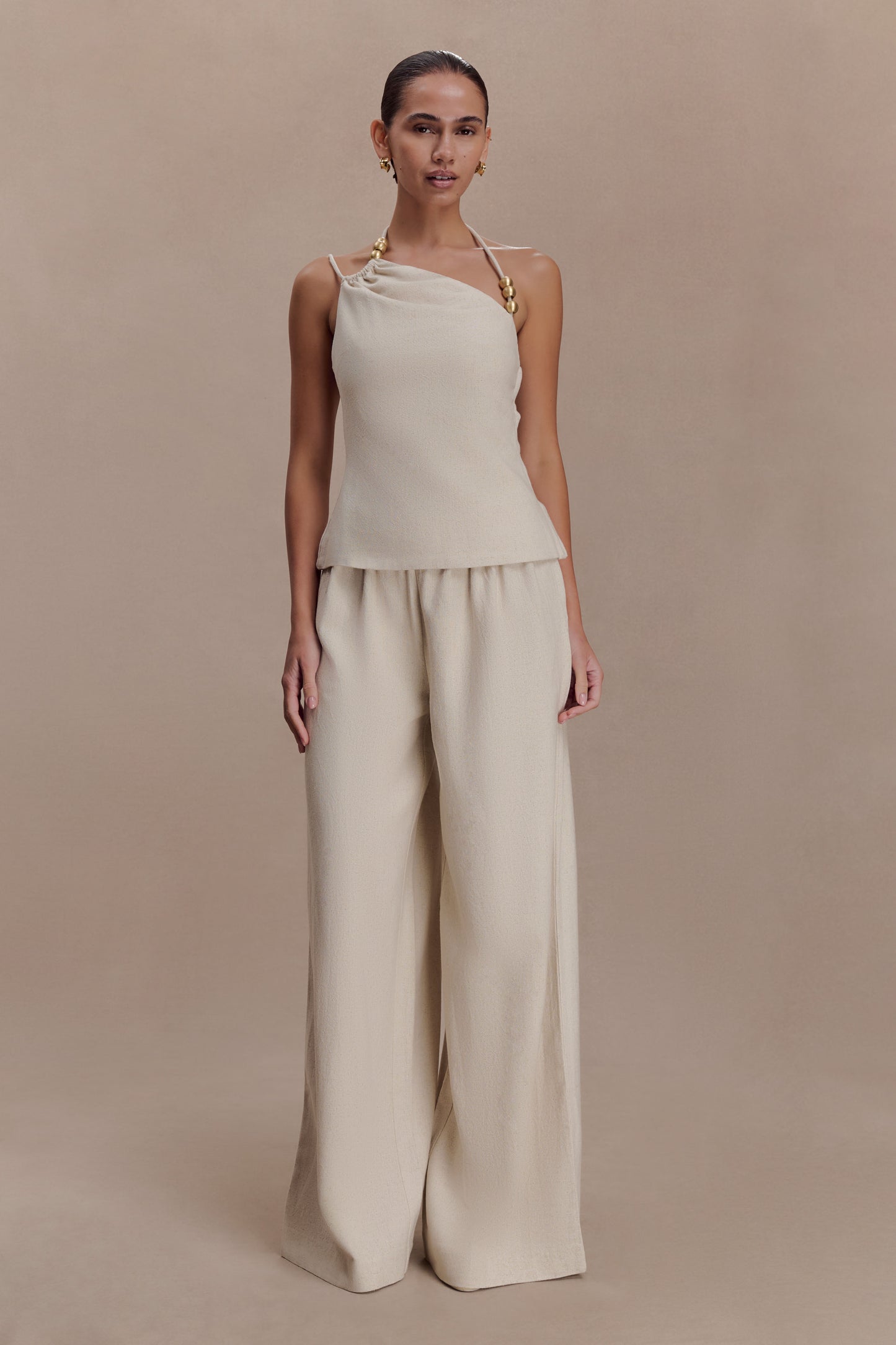 Gabby Straight Leg Linen Pants - Natural