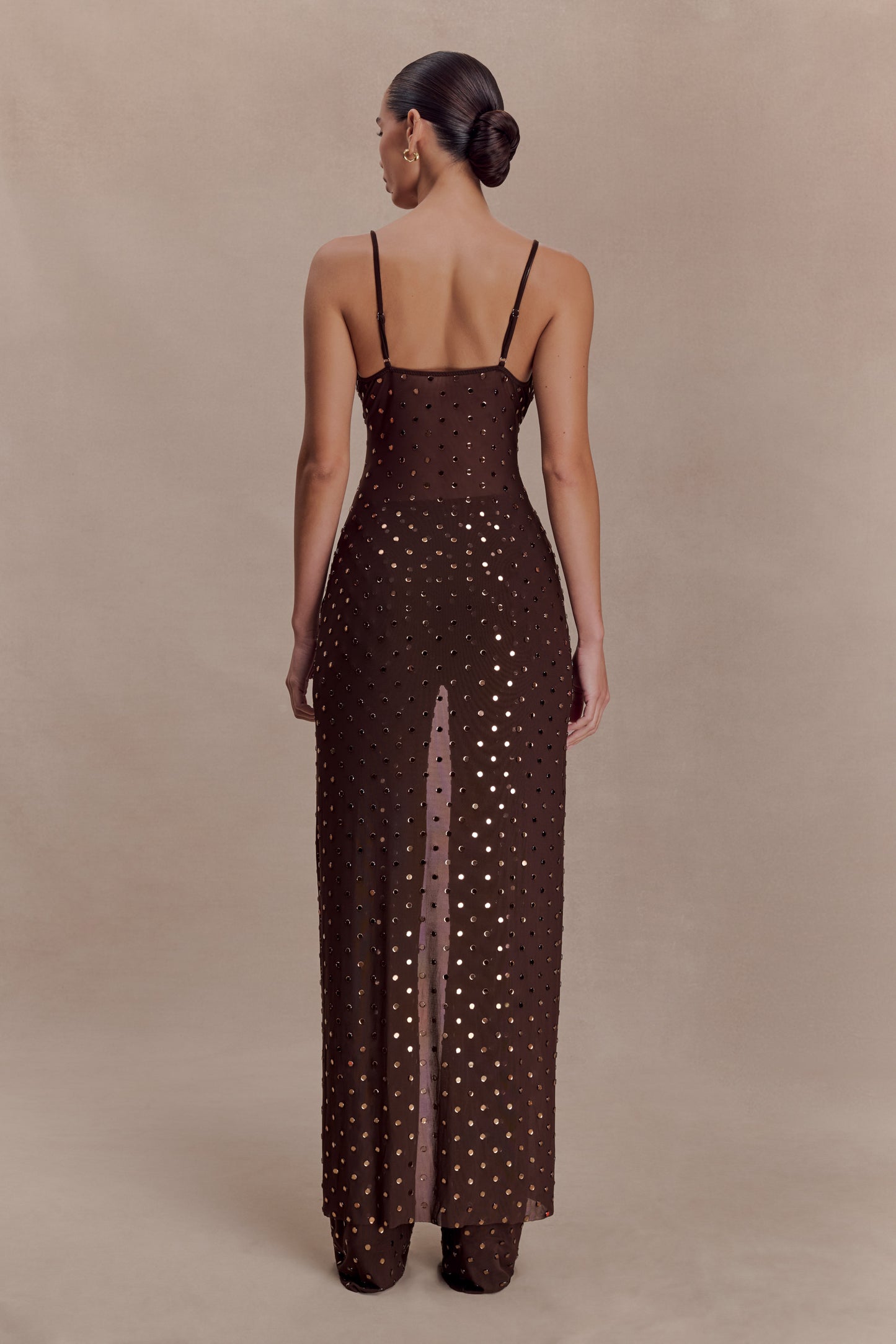 Jackie Longline Diamante Top - Chocolate