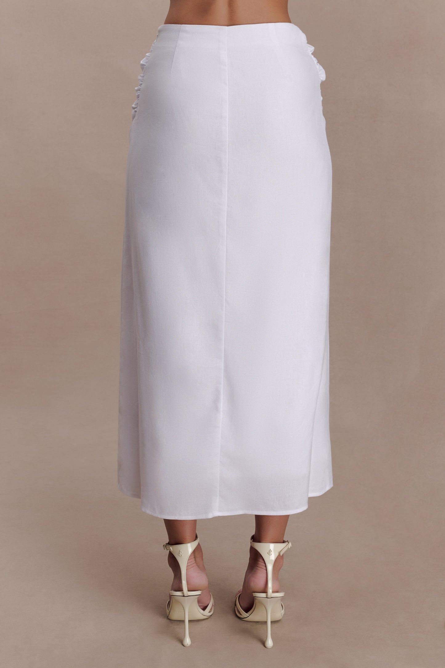 River Gathered Maxi Skirt - White
