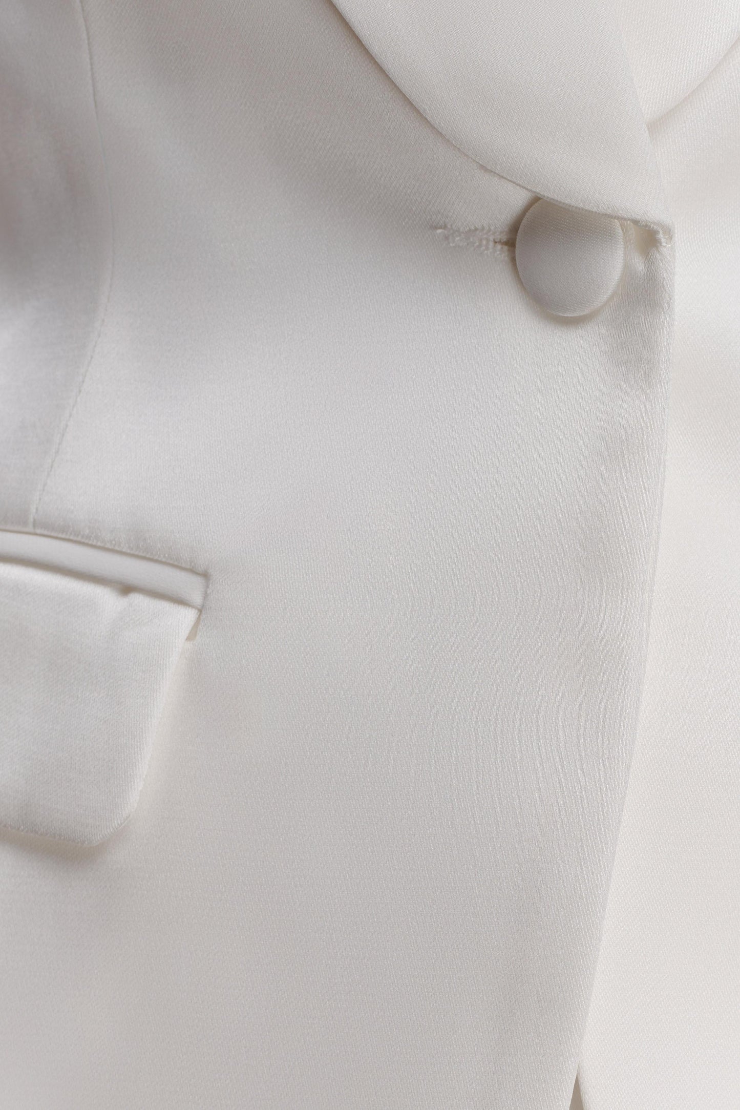 Kylie Oversized Satin Blazer - Ivory