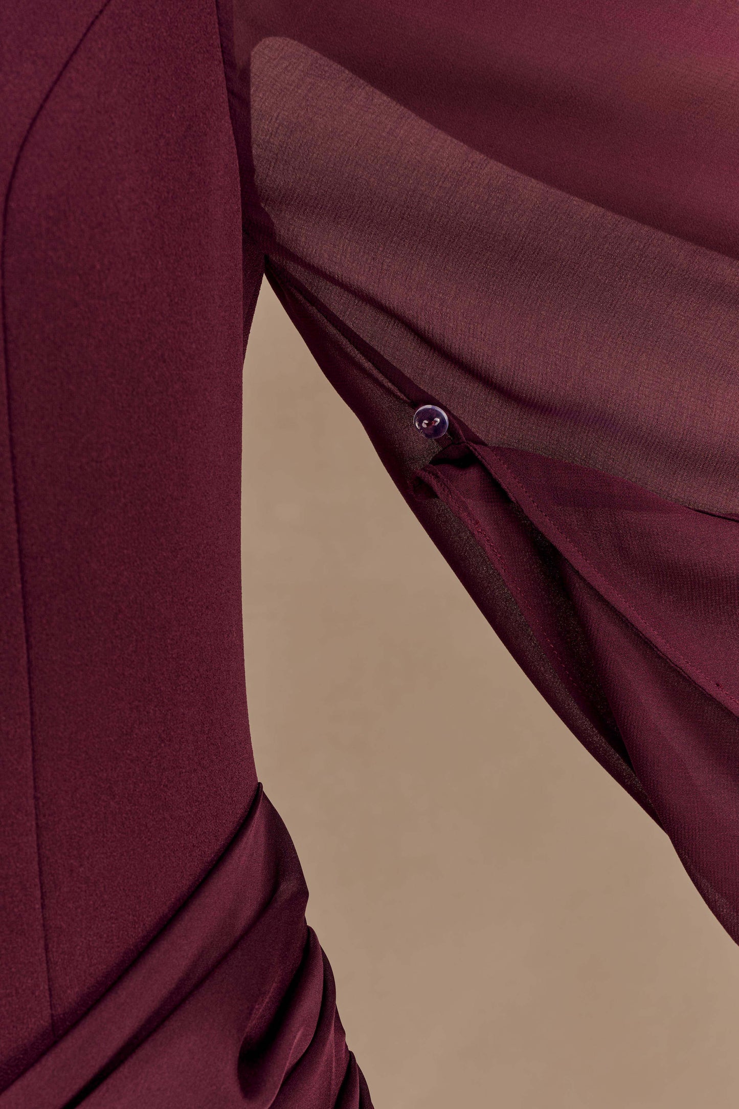 Samantha Waterfall Sleeves Maxi Dress - Wine