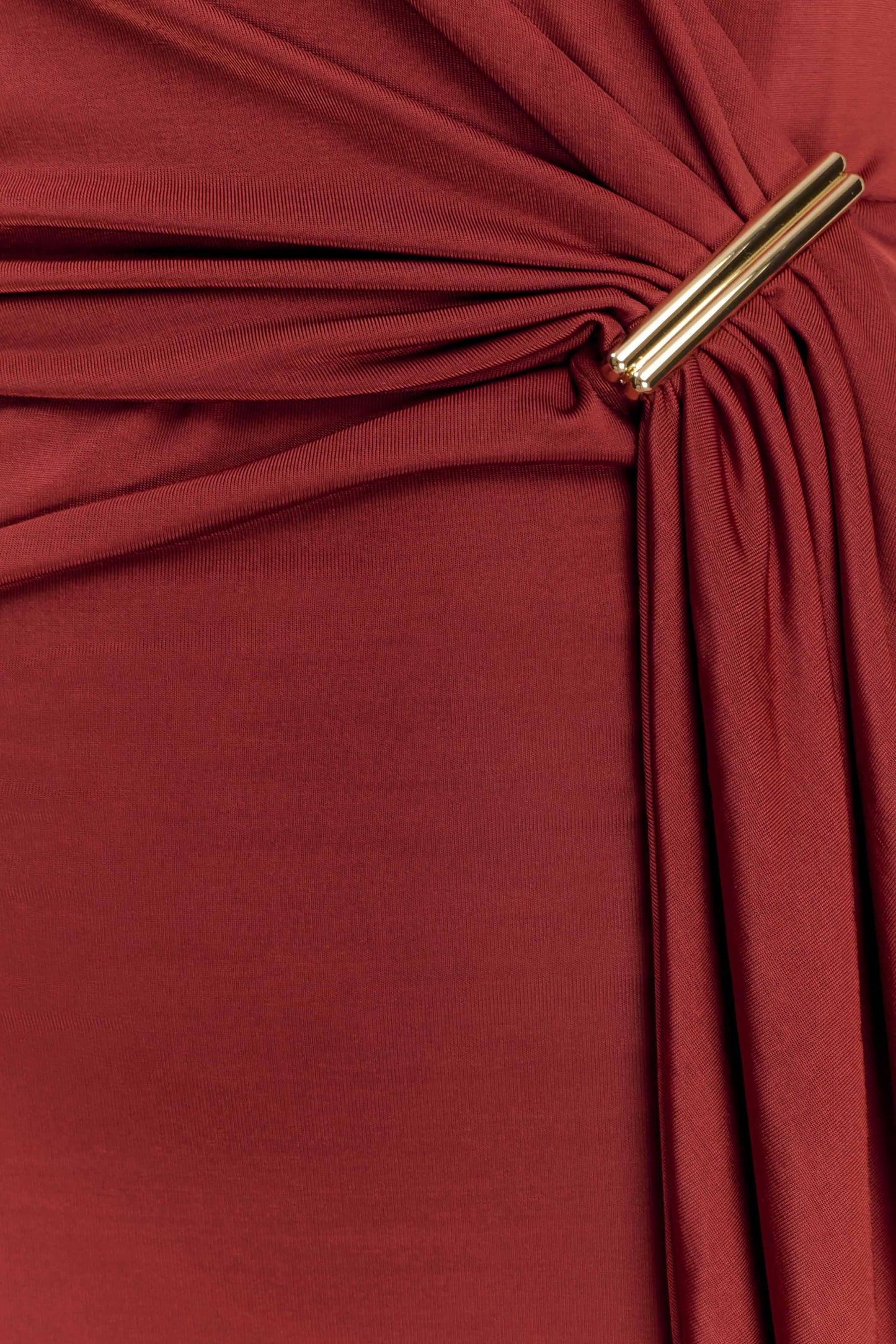 Veda Slinky Halter Maxi Dress - Russet