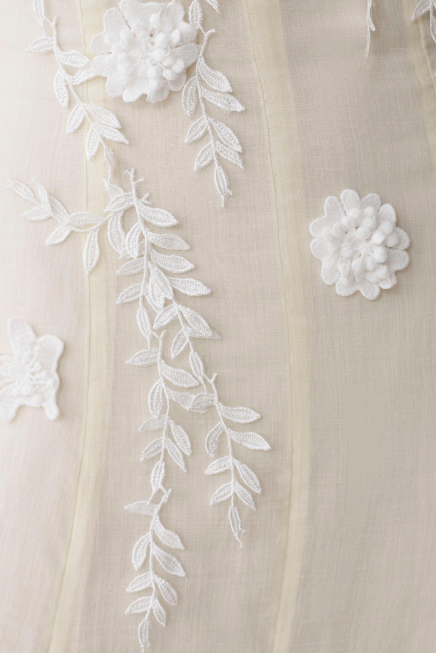 Odette Floral Lace Midi Dress - Buttermilk