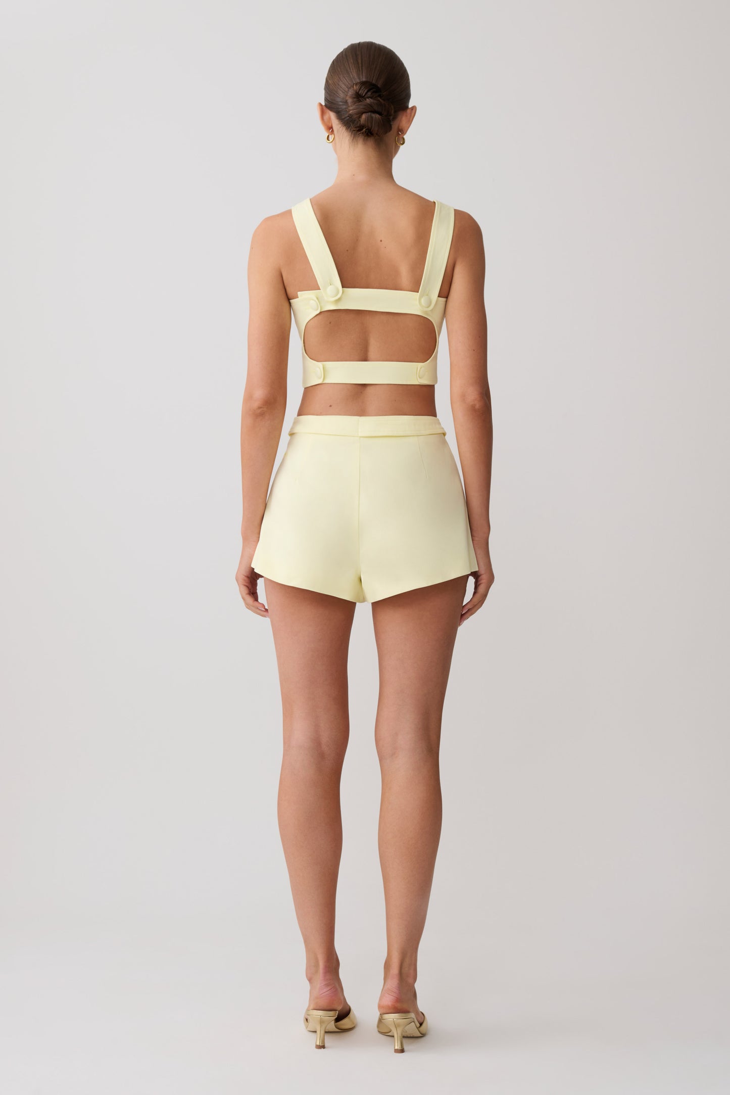 Josephine Cotton Shorts With Waistbands - Lemon