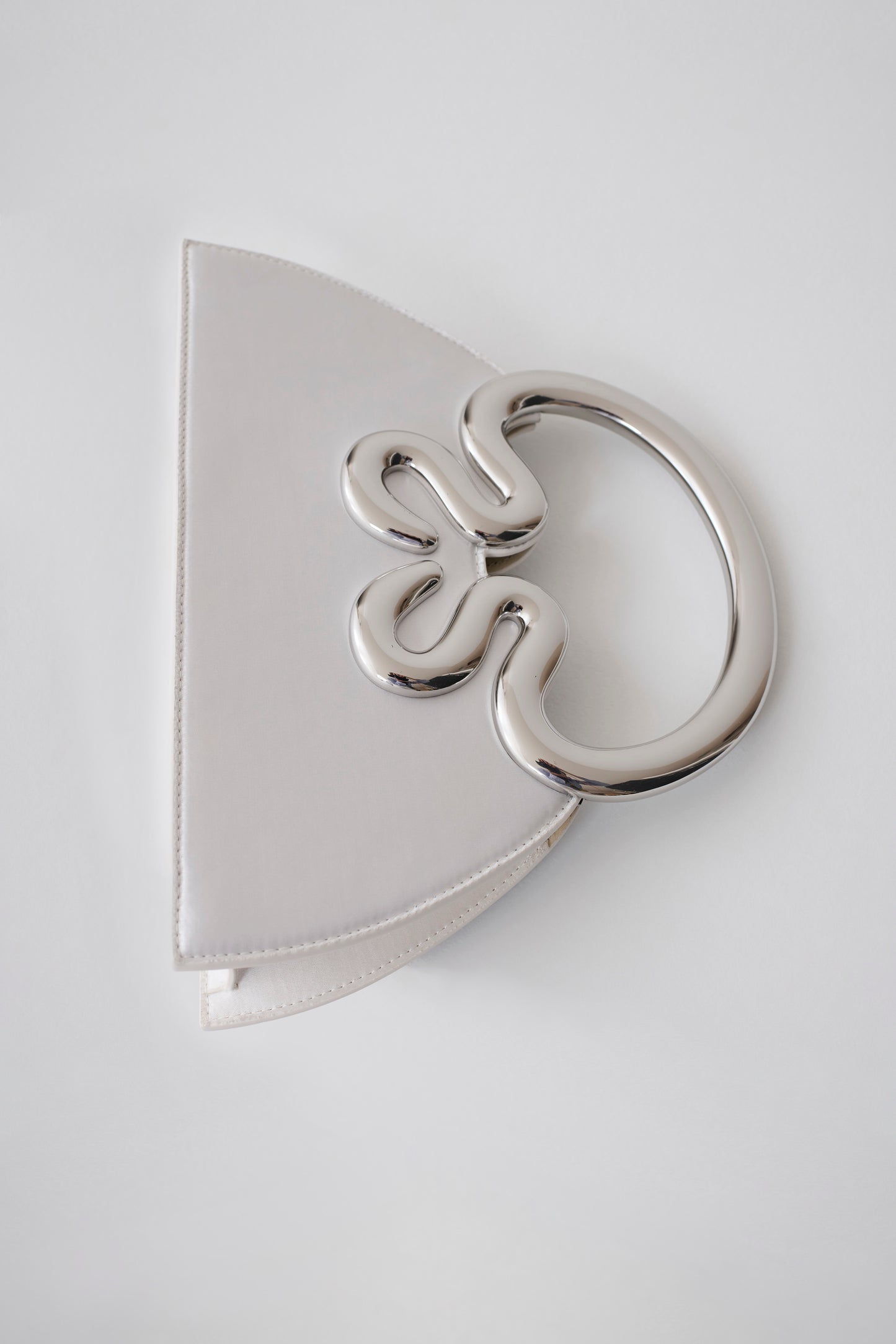 Elianne Satin Frame Clutch Bag - White