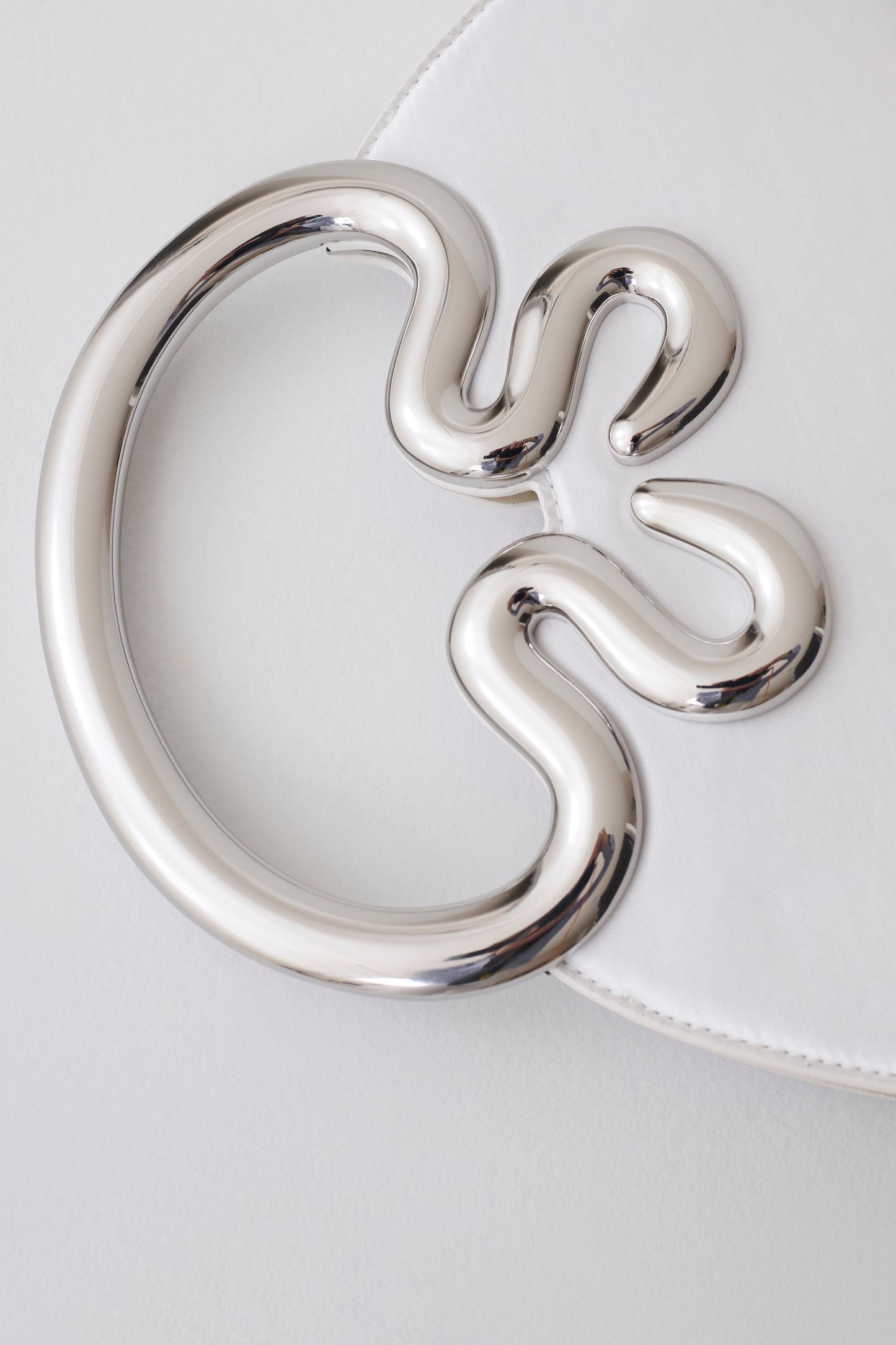 Elianne Satin Frame Clutch Bag - White