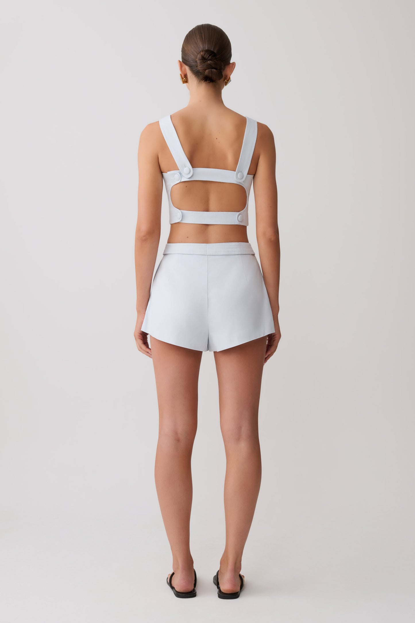 Josephine Cotton Shorts With Waistbands - Ice Blue