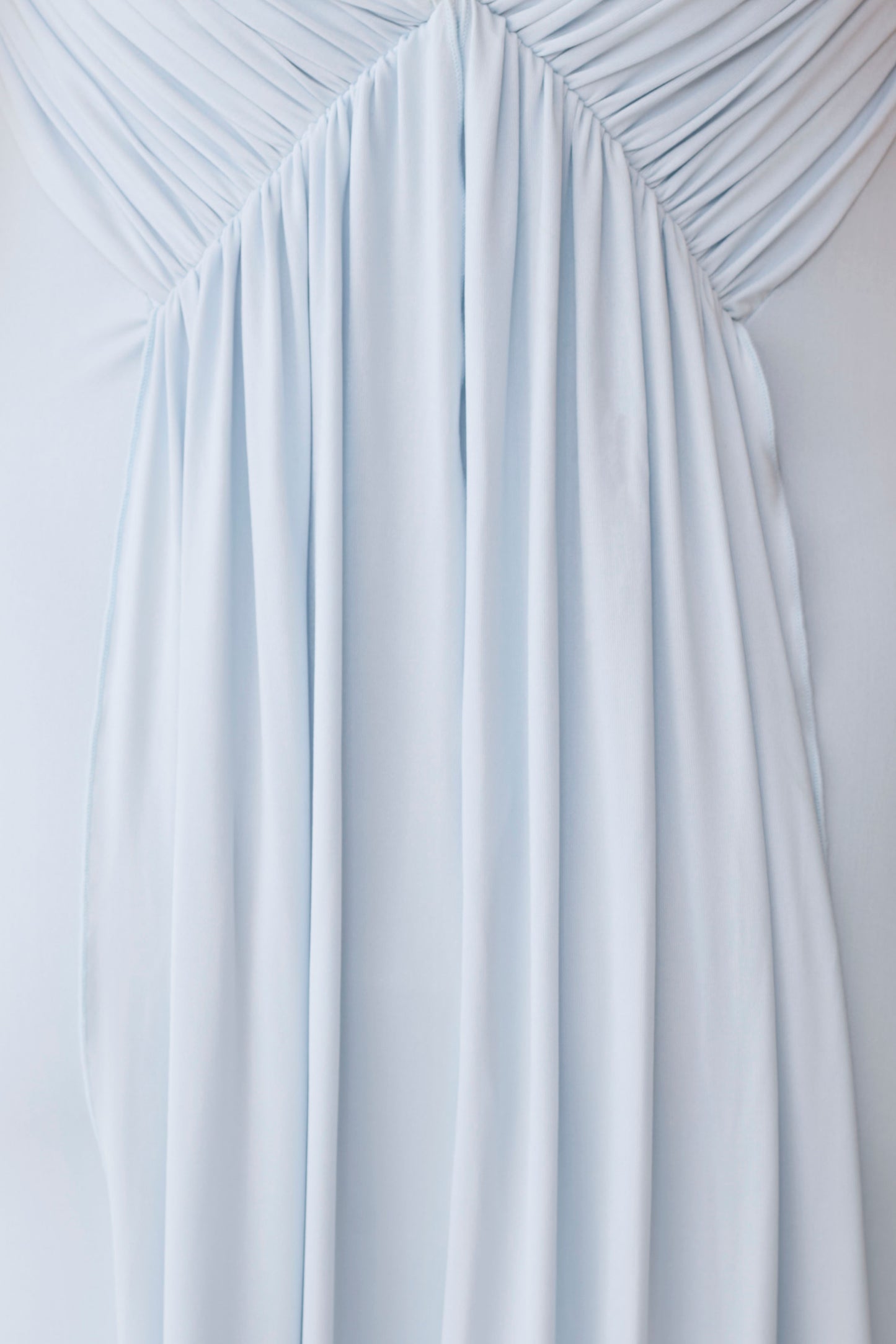 Maely Gathered Slinky Maxi Dress - Pale Blue