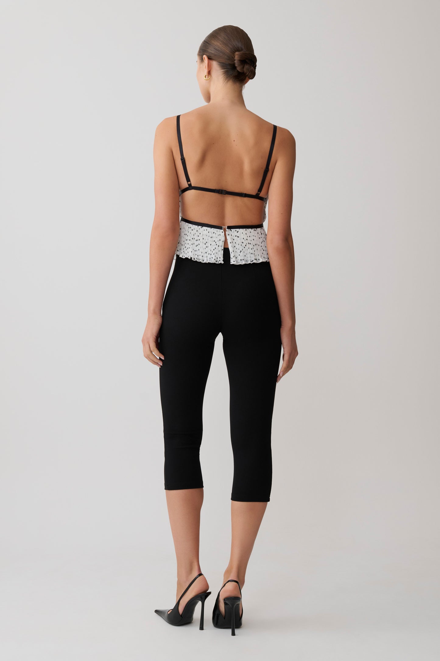 Lilou Pleated Sleeveless Top - Polka Dot