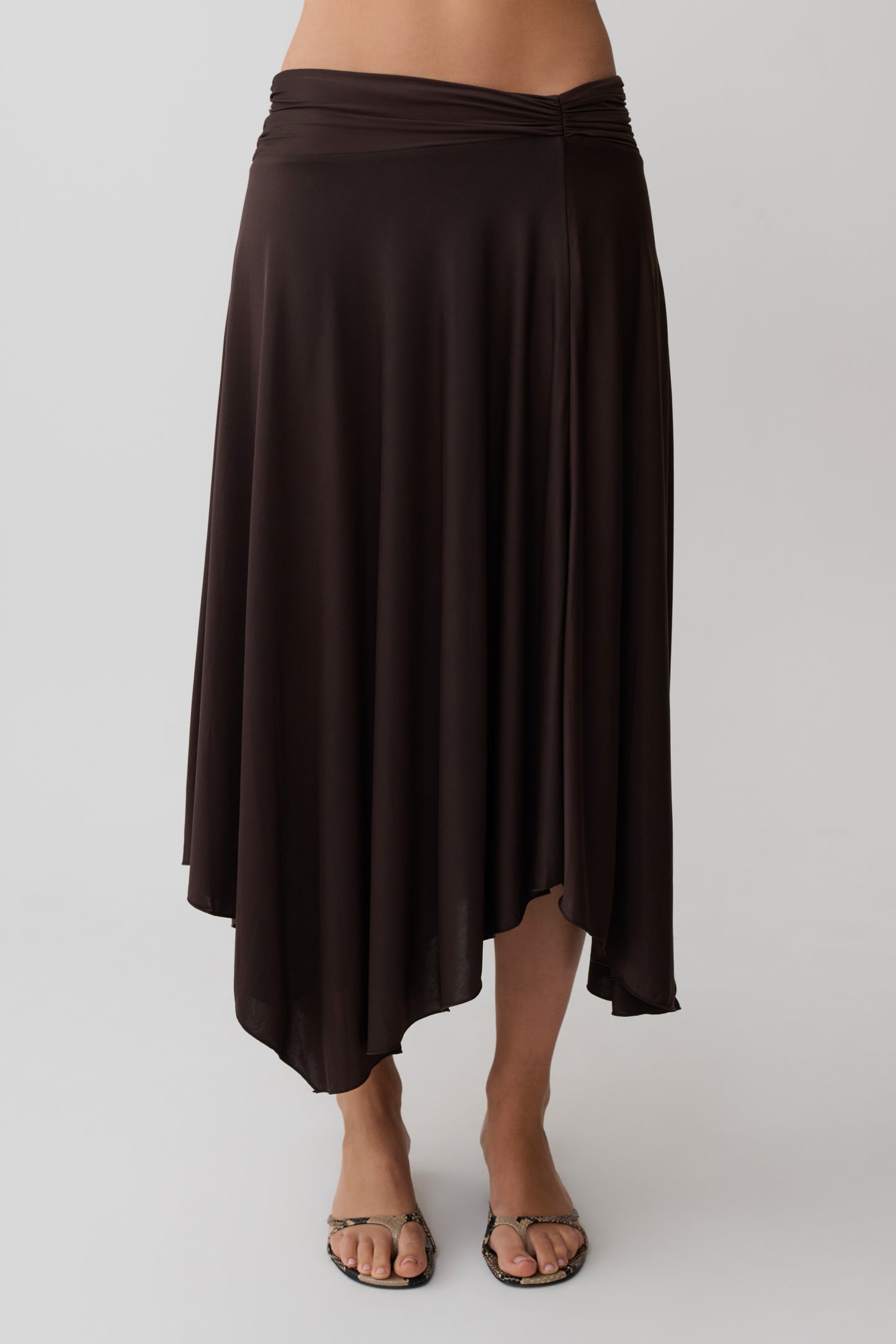 Luu Slinky Midi Skirt - Dark Chocolate