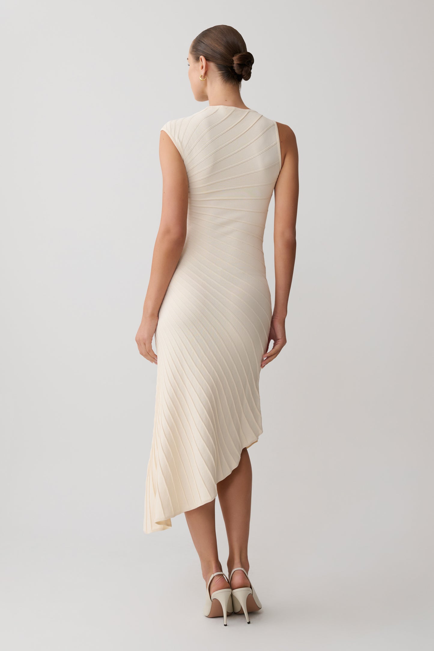 Milasandra Pleated Knit Dress - Ivory