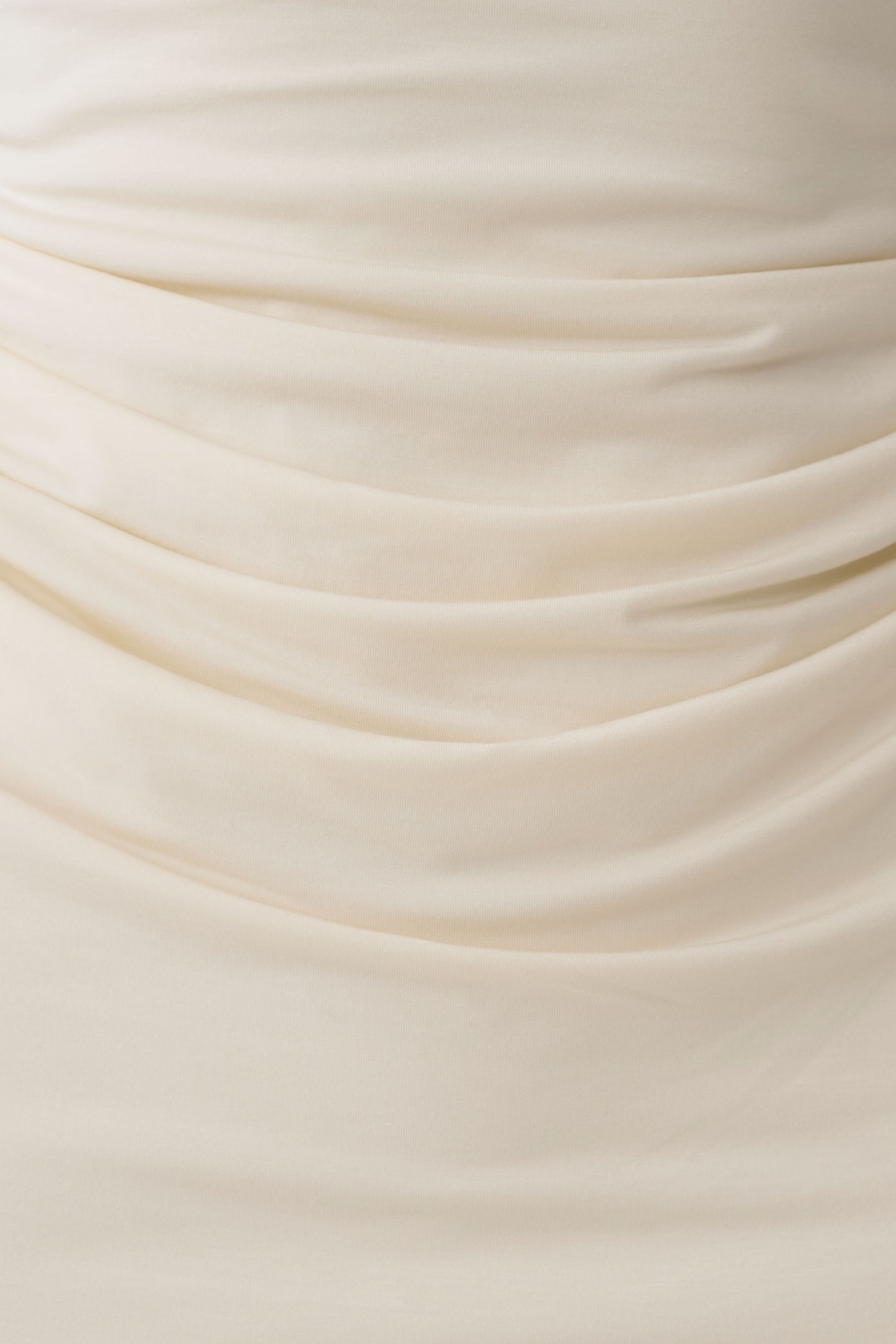 Vina Gathered Jersey Midi Dress - Ivory