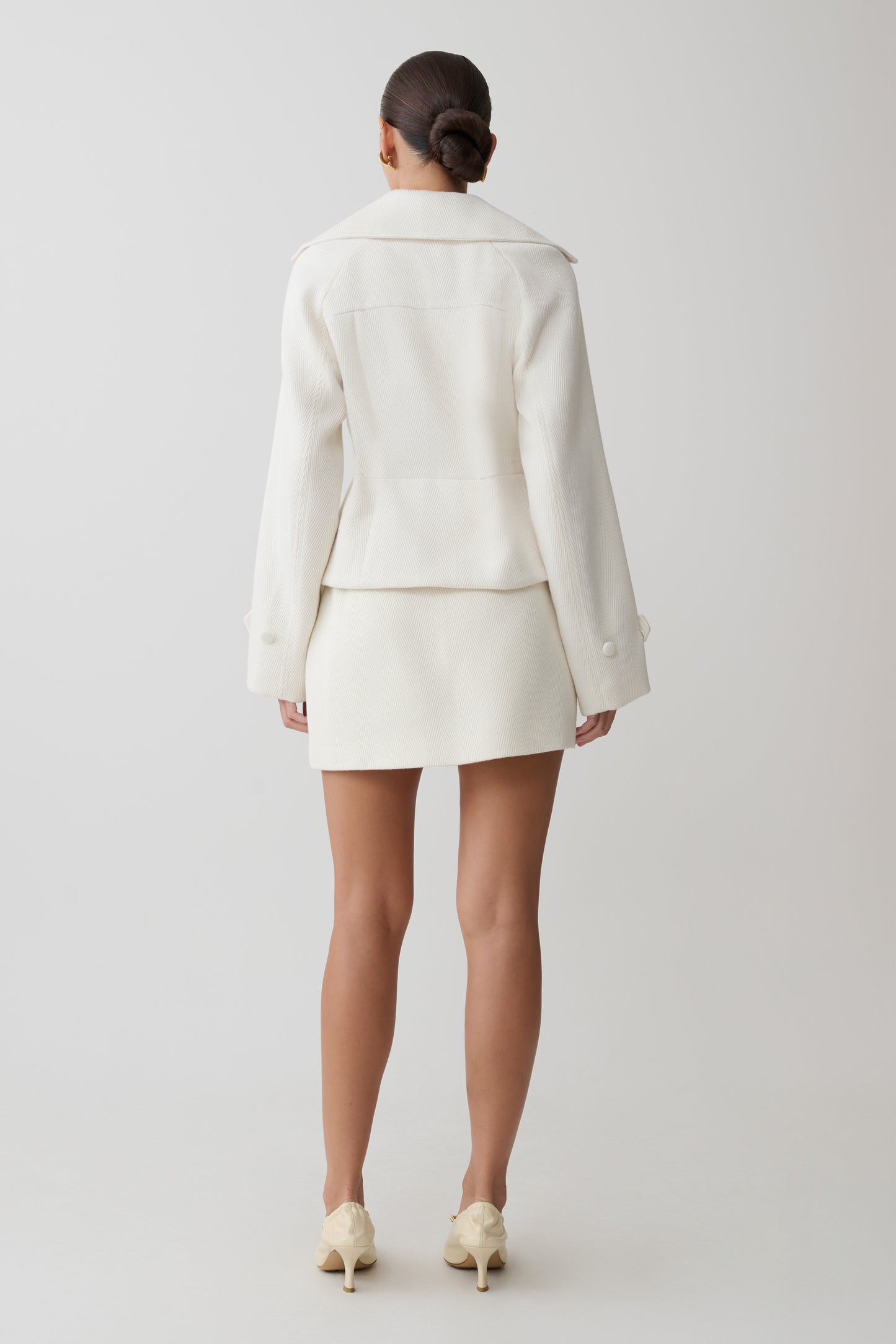 Elara Suiting Mini Skirt - Ivory