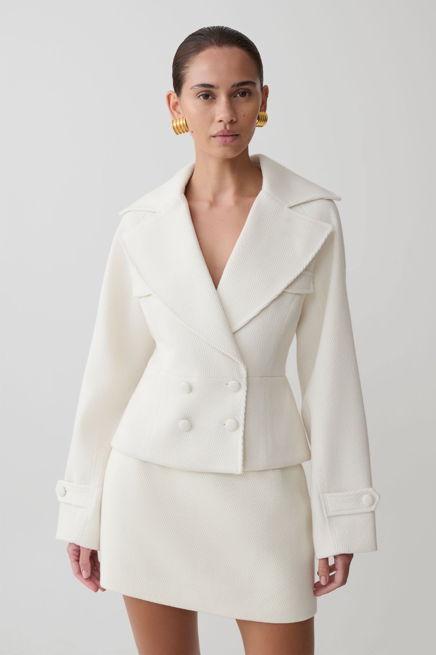 Elara Suiting Mini Skirt - Ivory