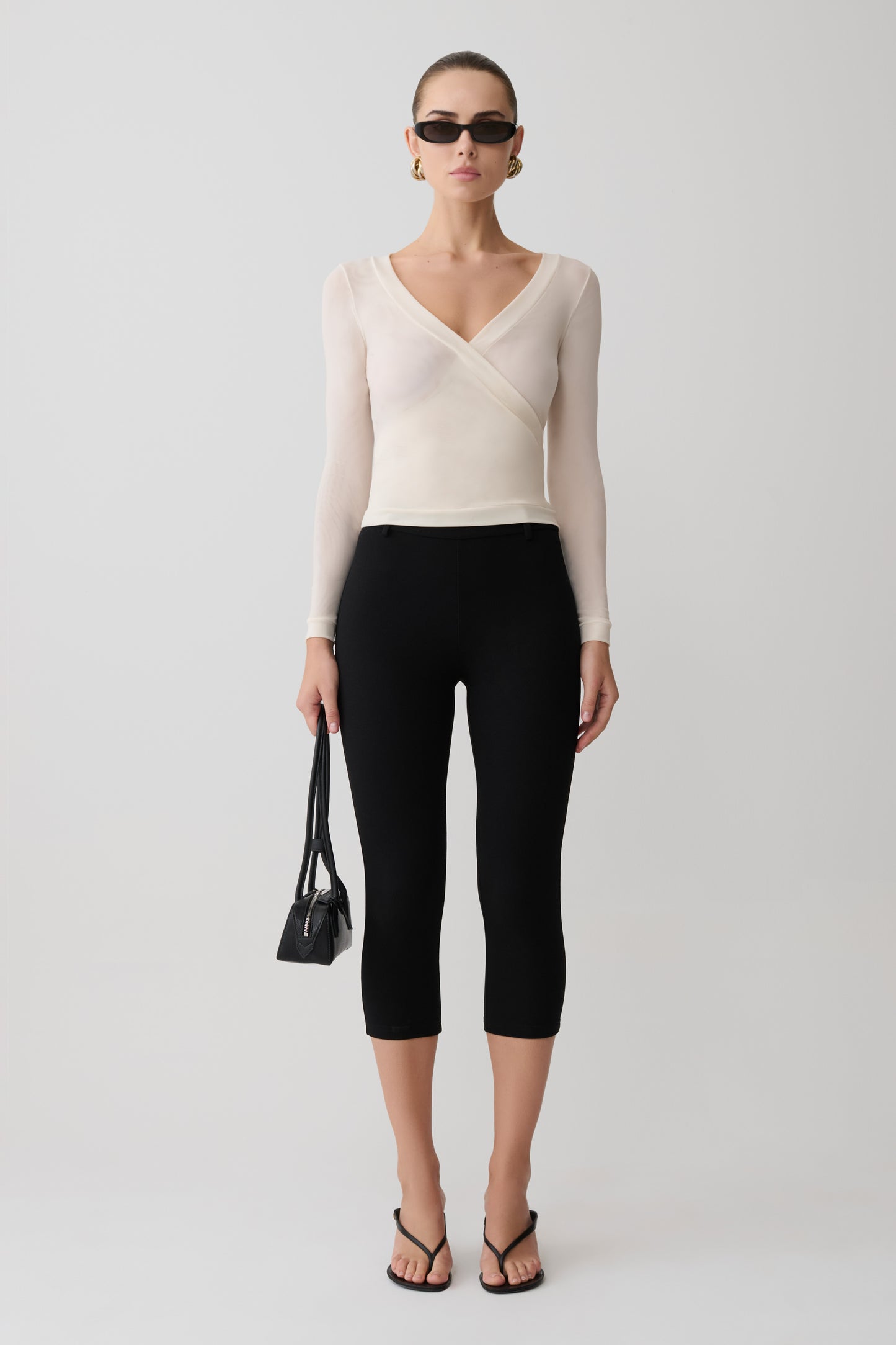 Lumi Long Sleeve Mesh Top - Bone