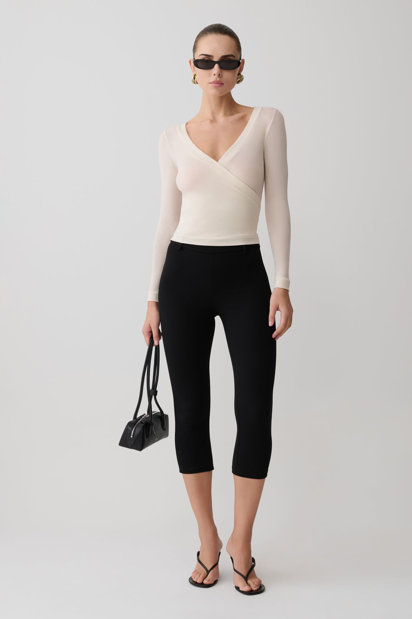 Lumi Long Sleeve Mesh Top - Bone