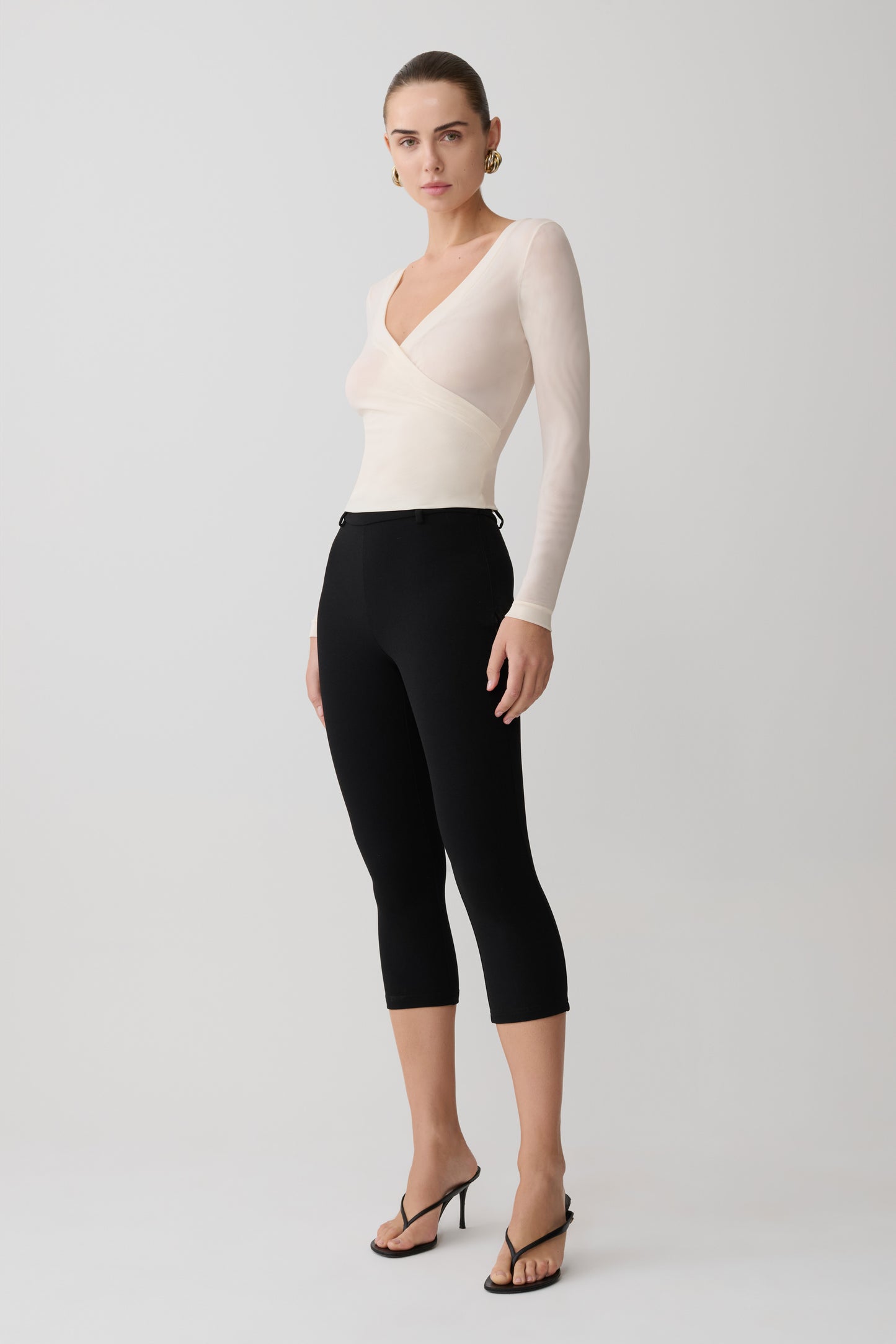 Lumi Long Sleeve Mesh Top - Bone