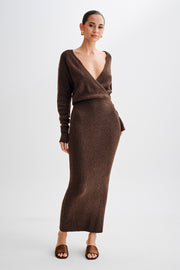 Shannon Knit Maxi Dress - Chocolate