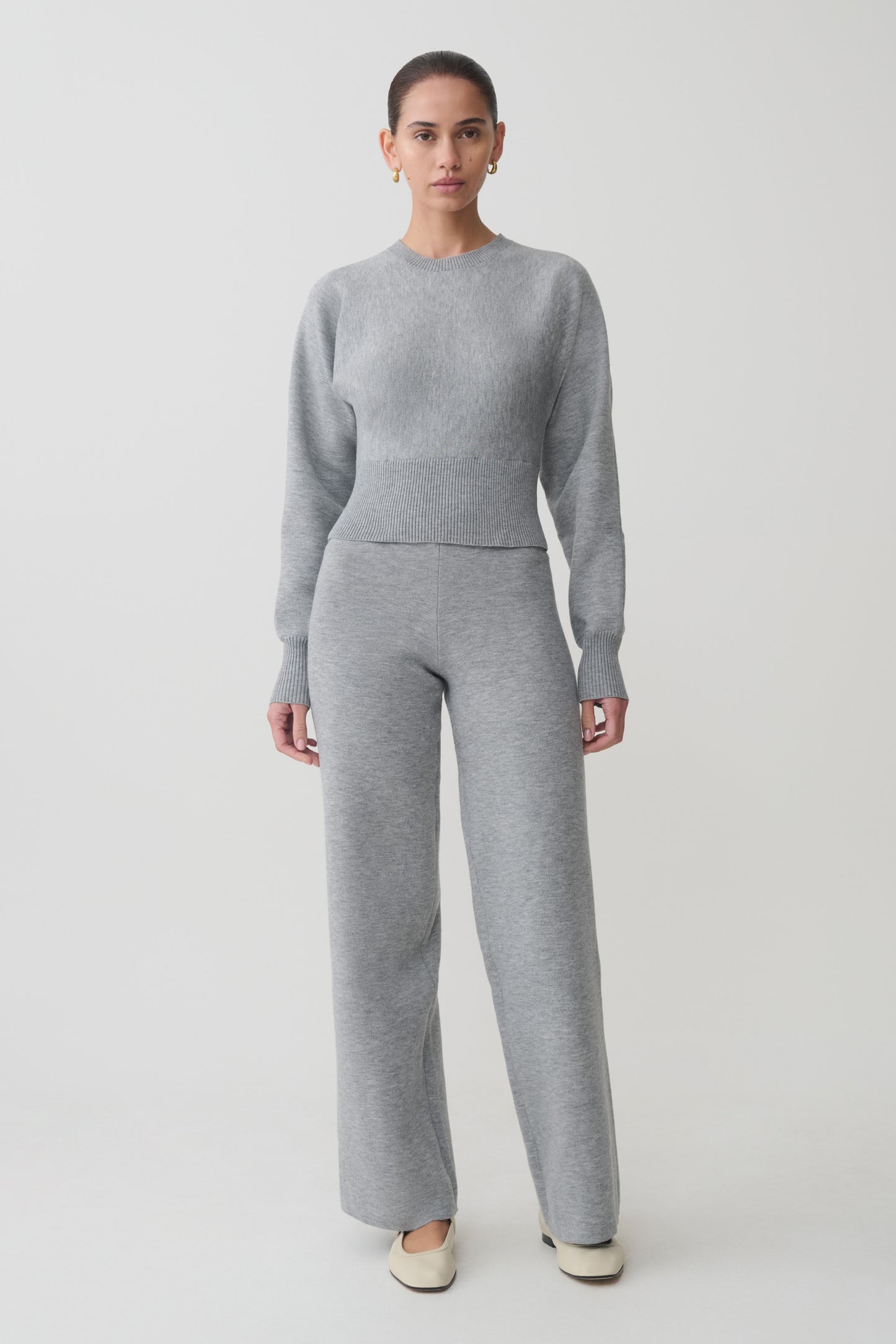 Kerrymae Straight Leg Knit Pants - Grey Marle