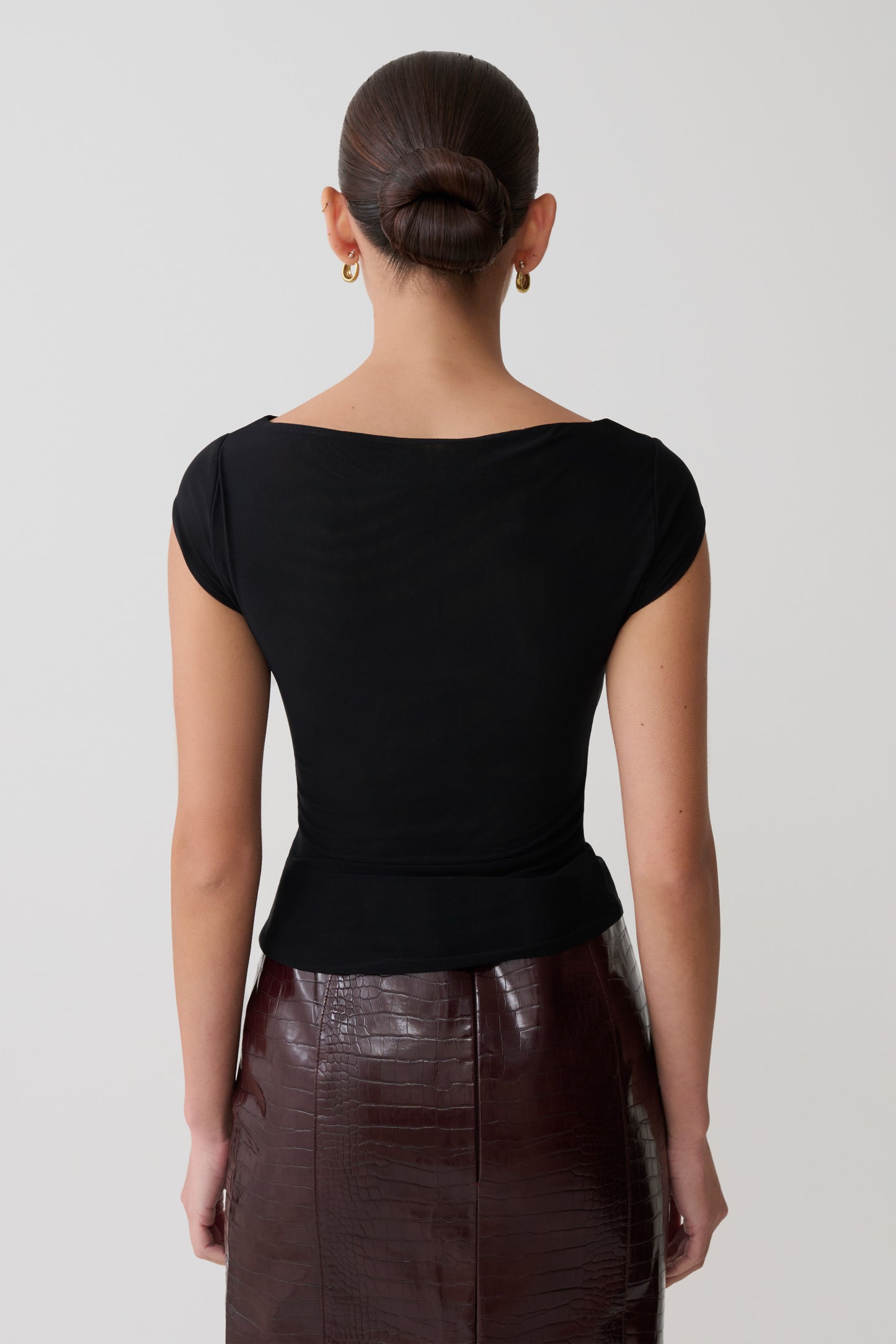 Romana Short Sleeve Mesh Top - Black