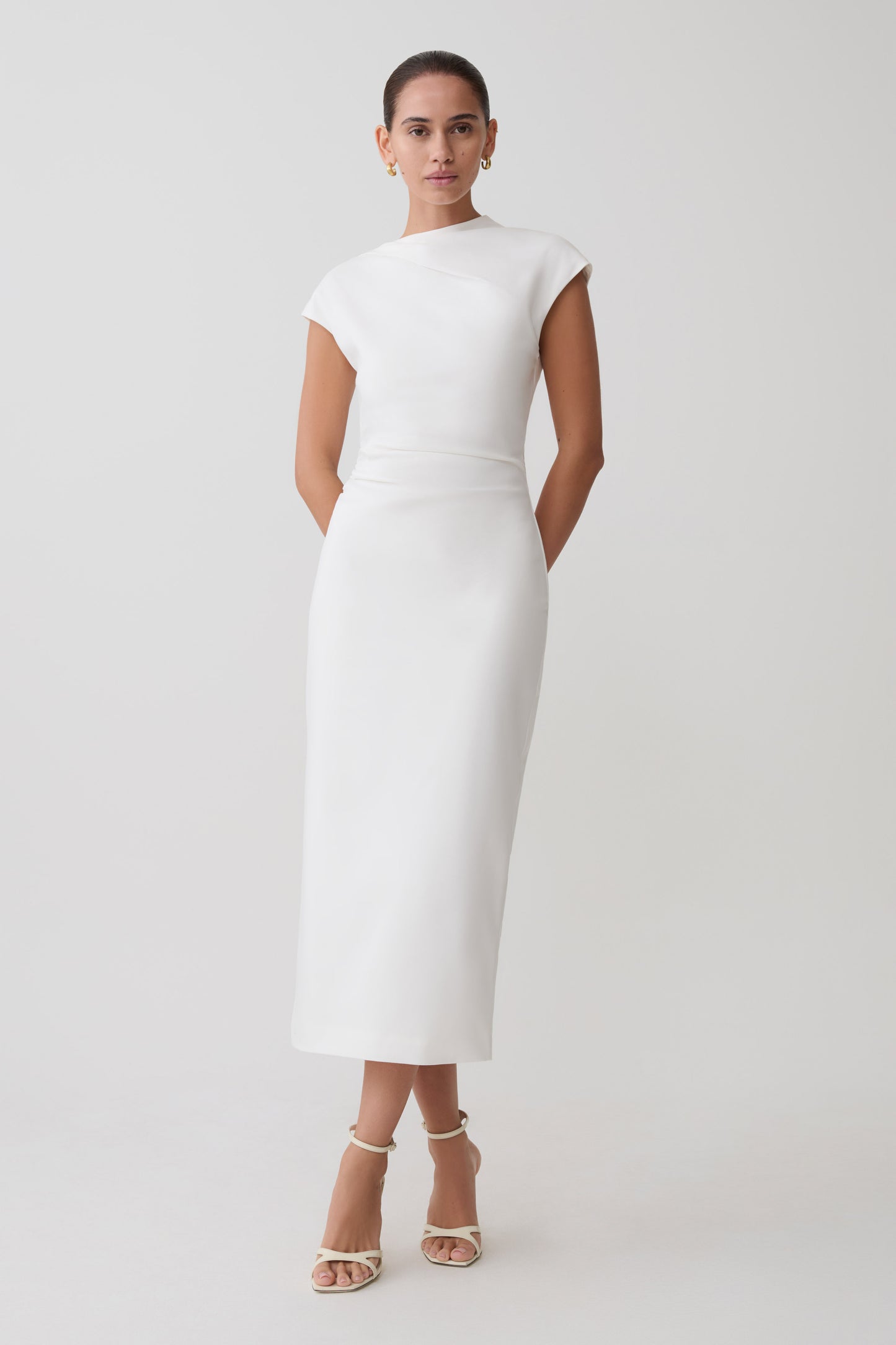 Lorena Cotton Midi Dress - White