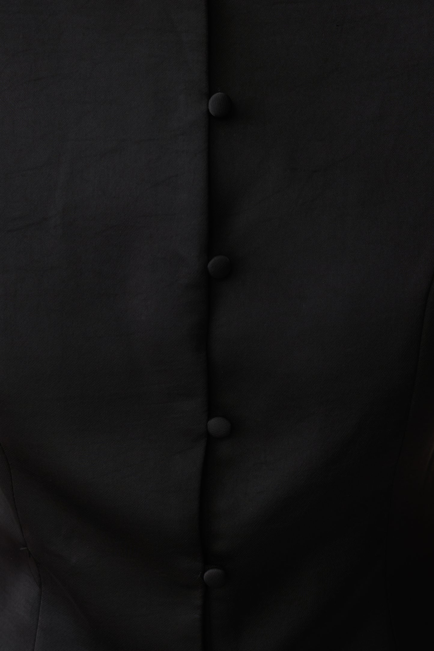 Anne Short Sleeve Satin Top - Black