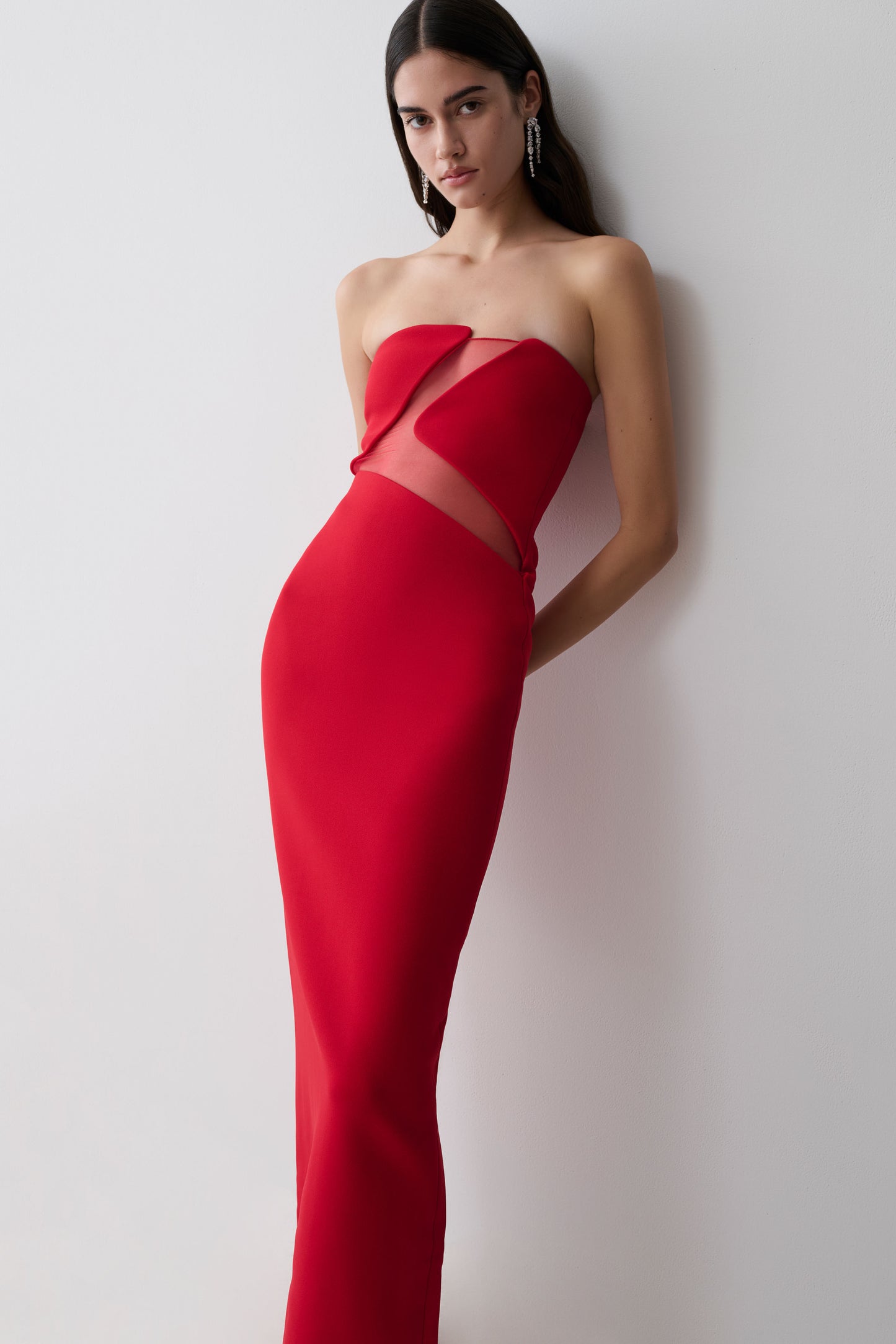 Lianne Strapless Maxi Dress - Red