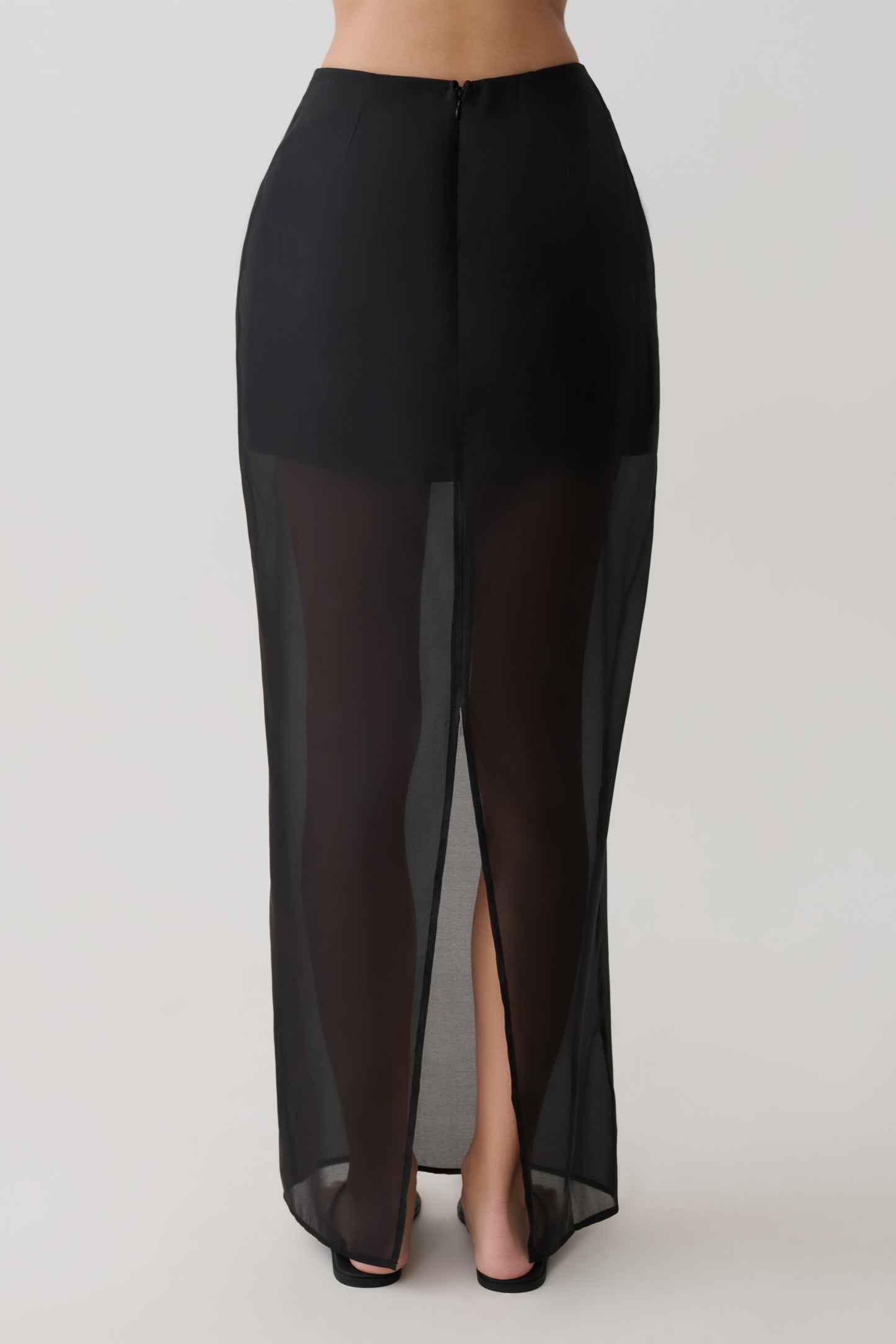 Ximena Organza Maxi Skirt - Black