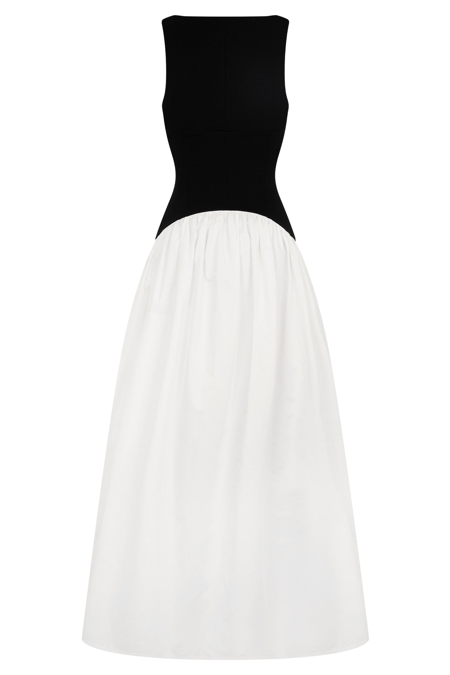 Acacia Contrast Sleeveless Maxi Dress - Black/White