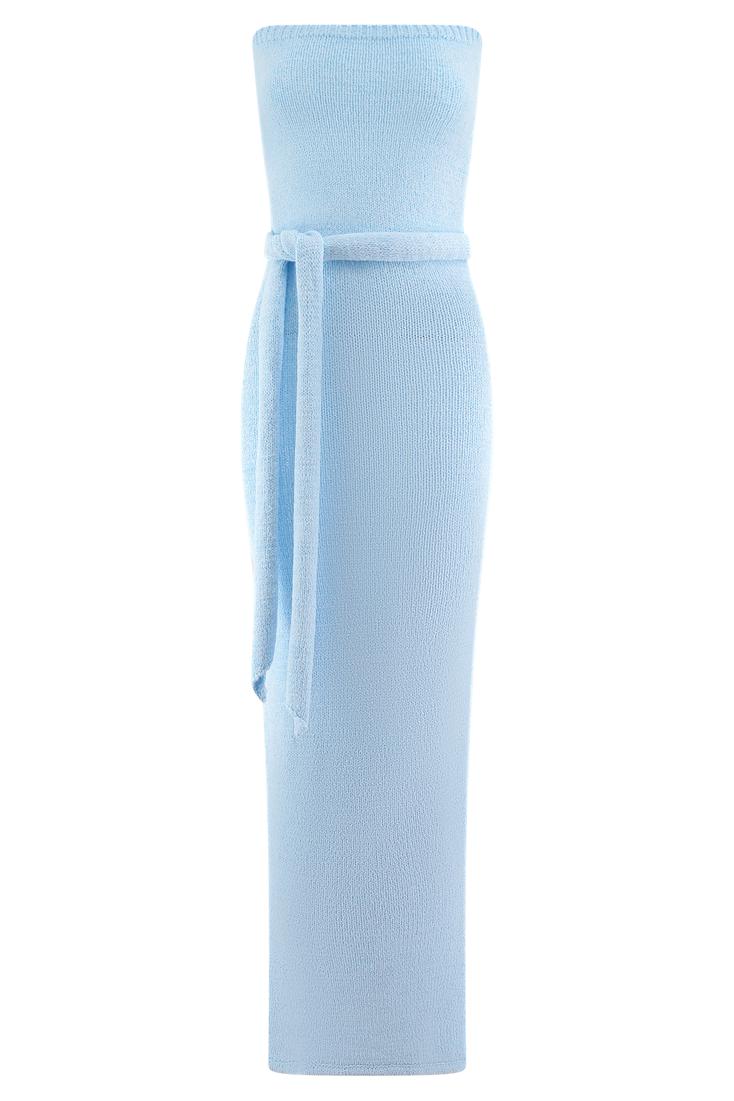Andrea Strapless Knit Maxi Dress - Light Blue