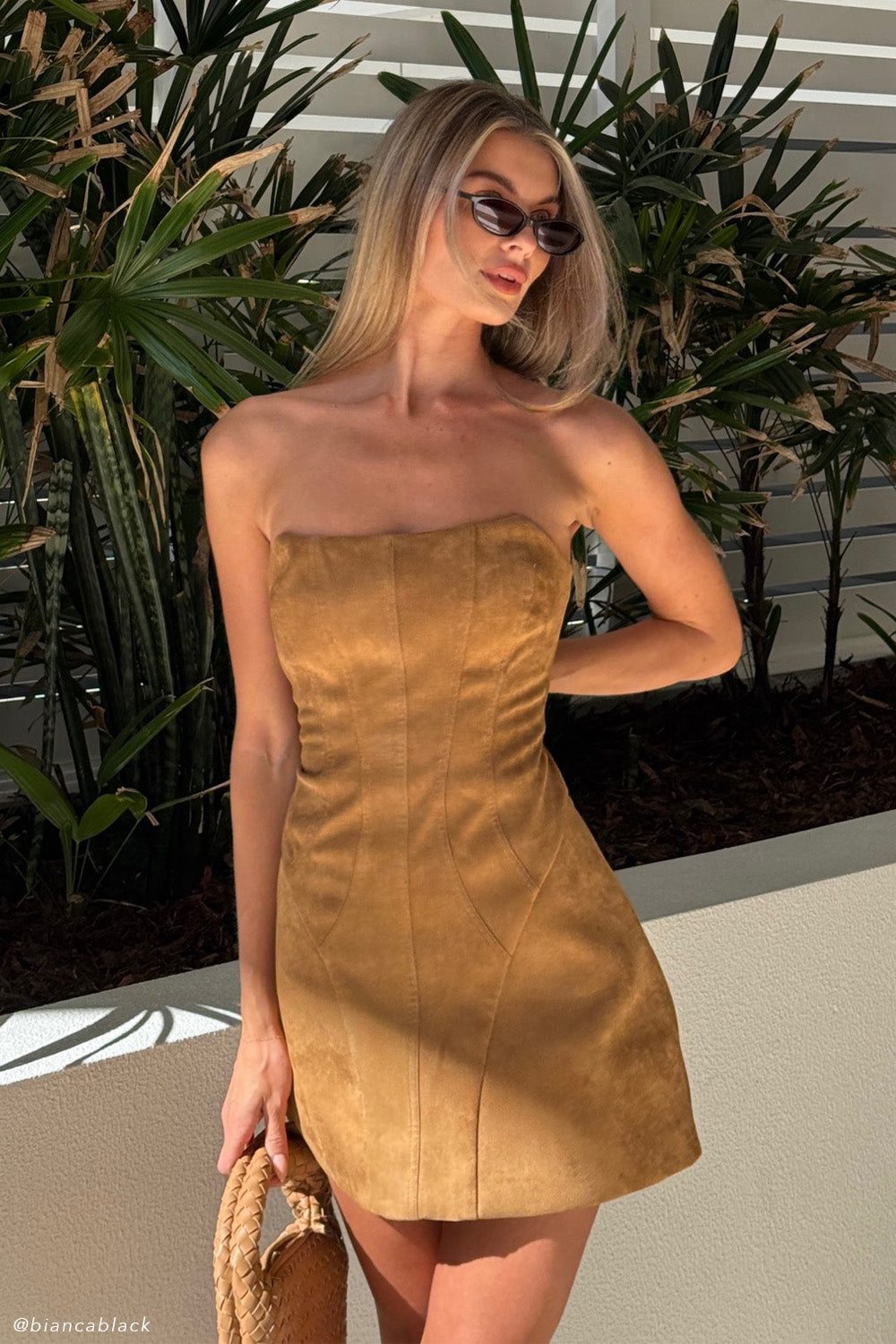 Andy Faux Suede Mini Dress - Camel Andy Faux Suede Mini Dress - Camel