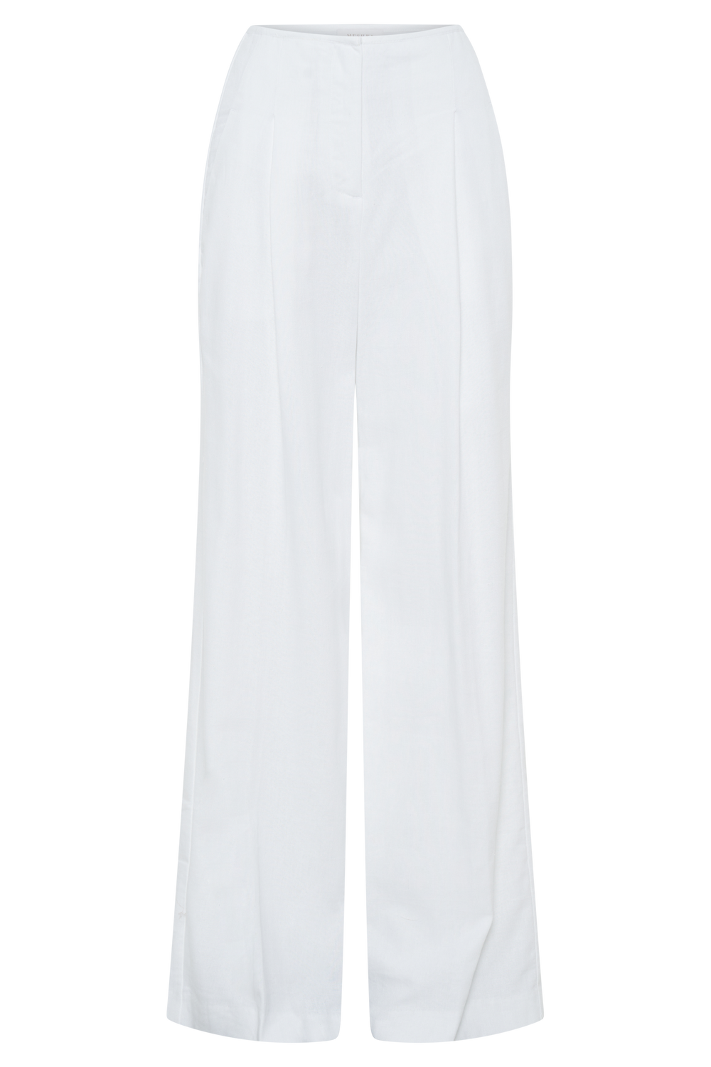 Adrina Straight Leg Linen Pant - White