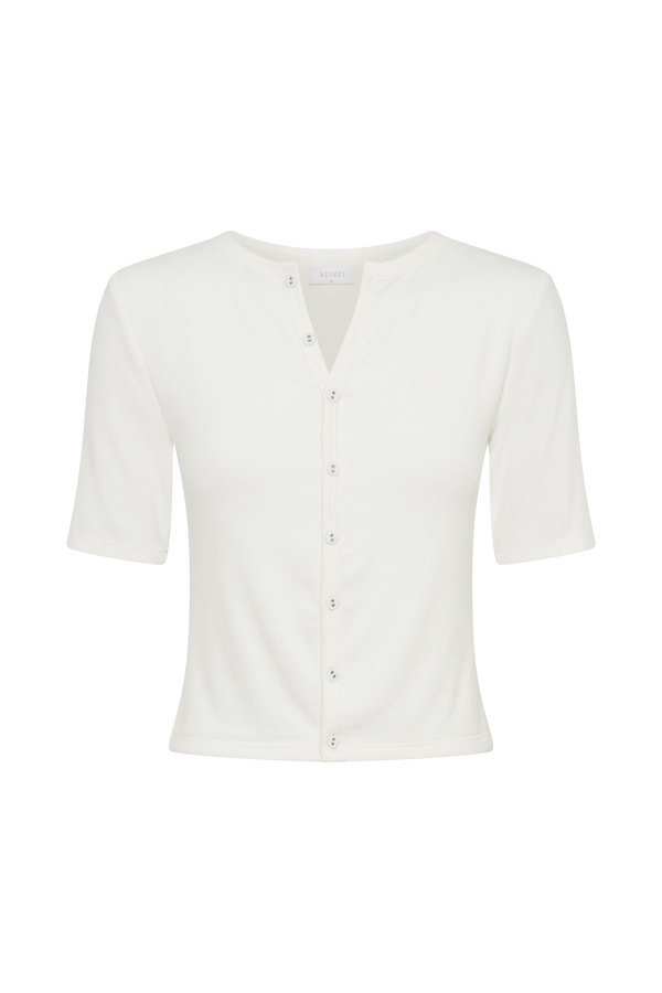 Jonah Button Up Modal Top - Ivory