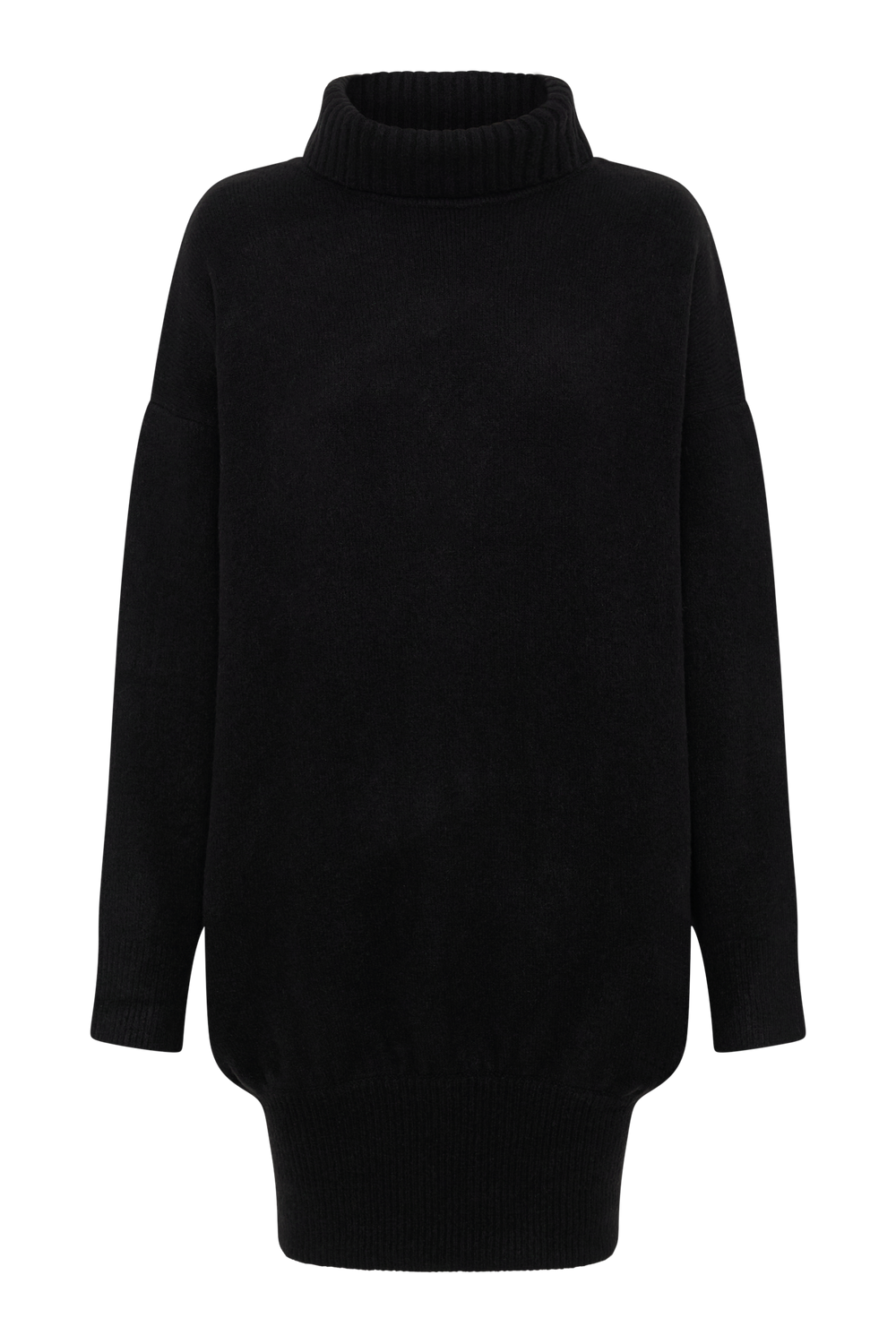 Celeste Long Sleeve Knit Mini Dress - Black