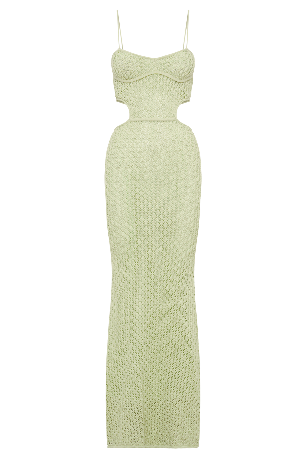 Nerida Knit Cut Out Maxi Dress - Seafoam Green
