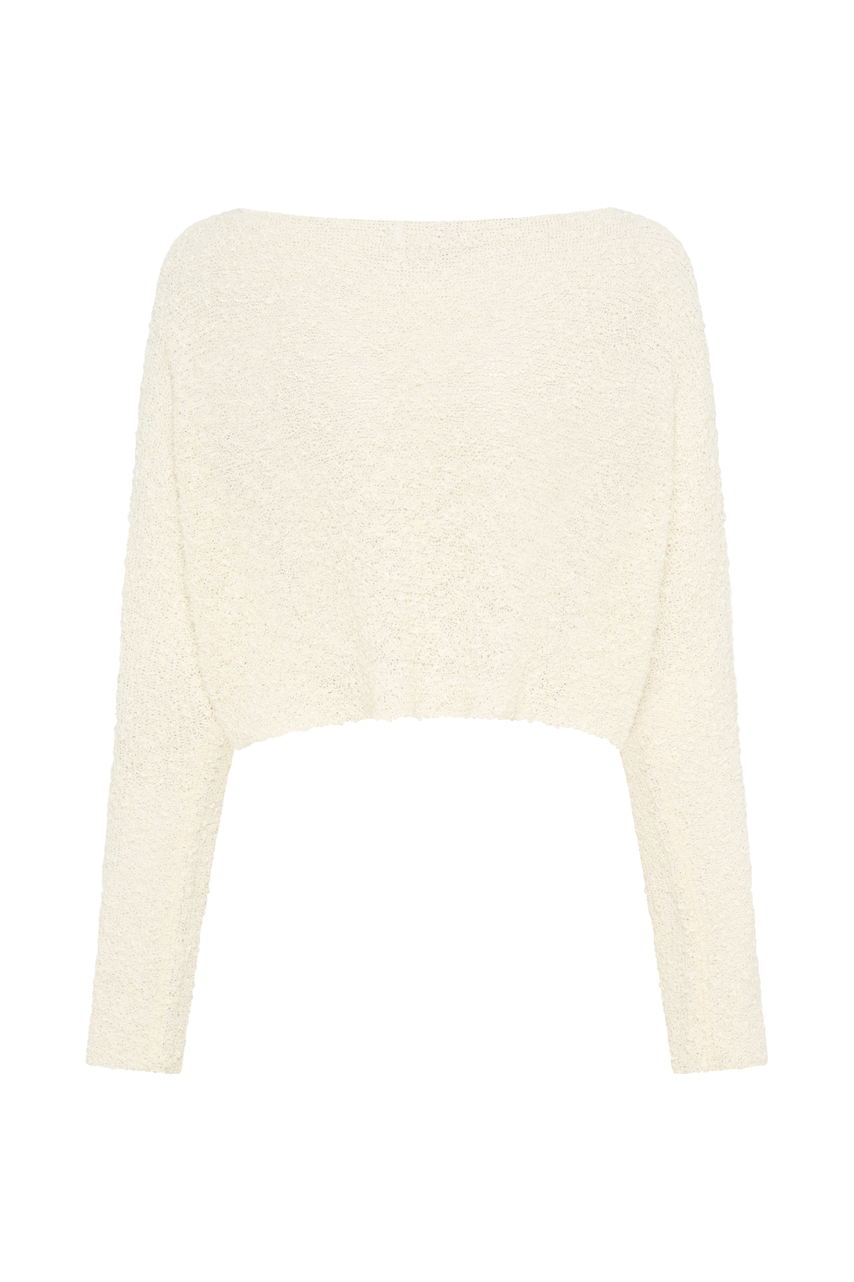 Petra Long Sleeve Knit Crop Top - Ivory