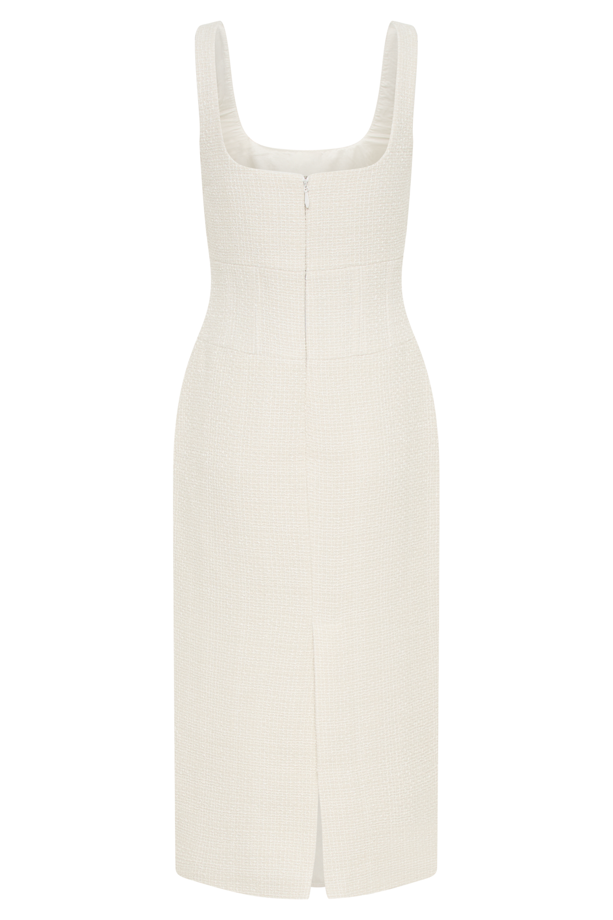 Calder Tweed Midi Dress - Ivory