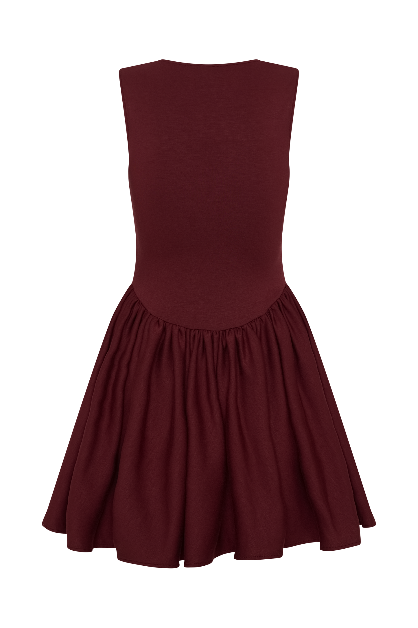Sharon Scuba Jersey Mini Dress - Wine