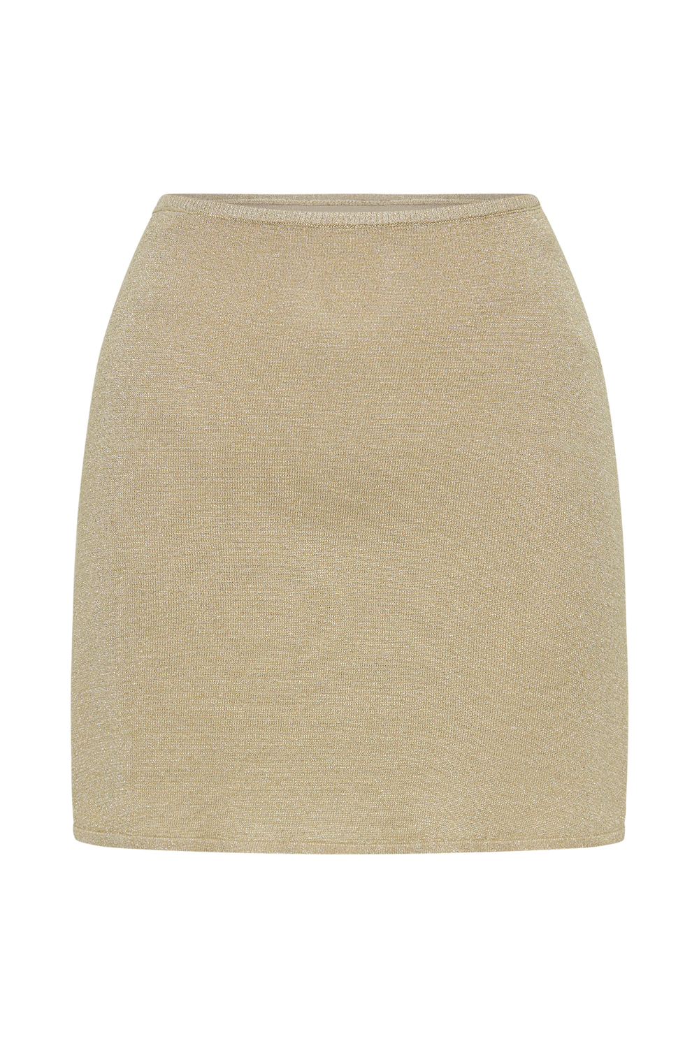 Reynalda A-Line Knit Mini Skirt - Gold