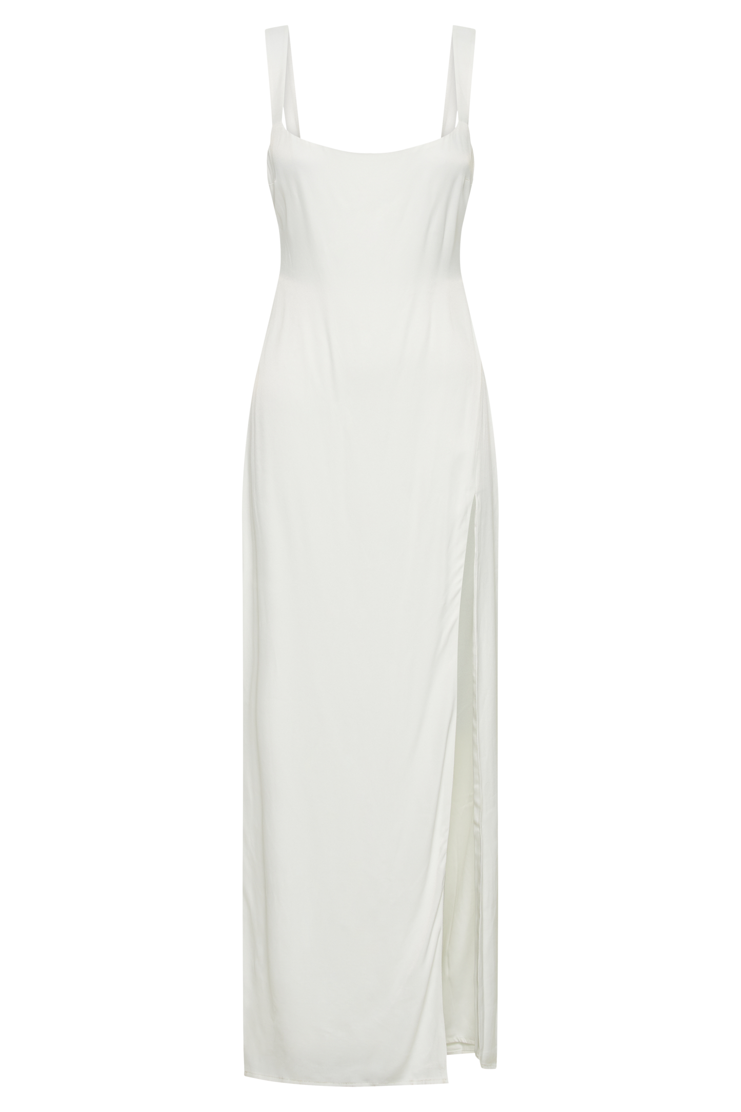 Verana Backless Satin Maxi Dress - White