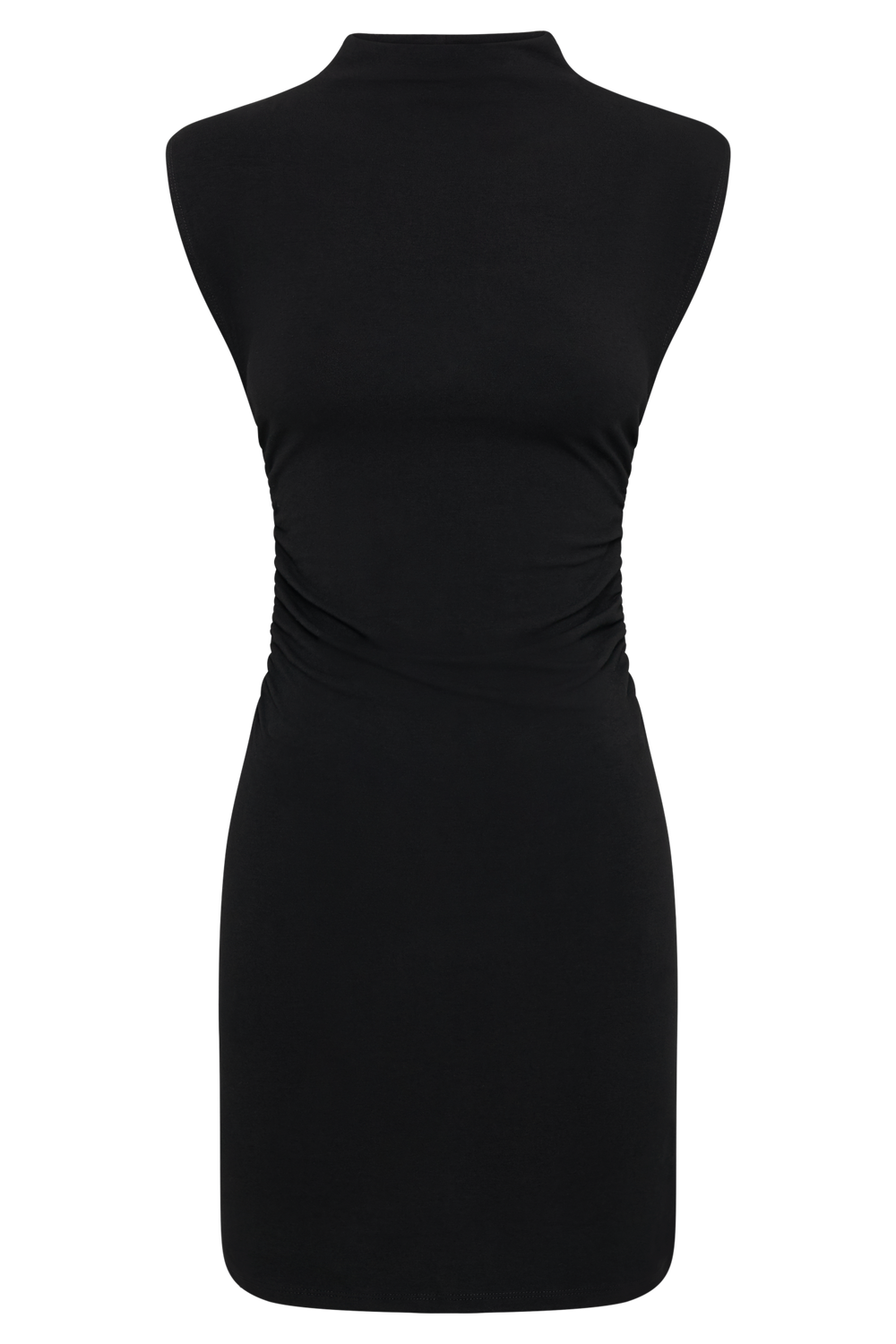 Melania High Neck Mini Dress - Black