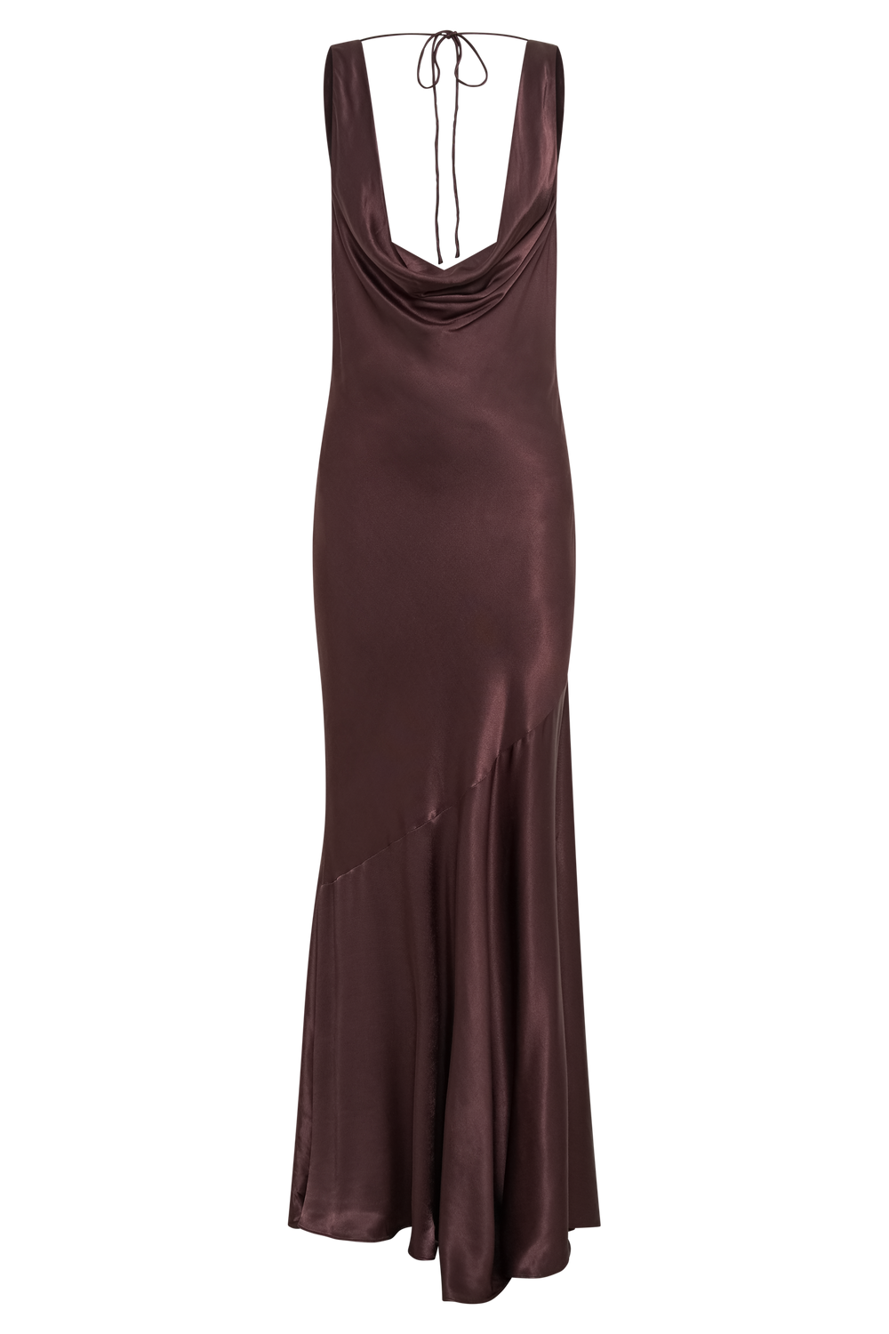 Ellison Satin Cowl Gown - Dark Chocolate
