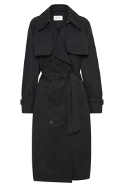 Channing Trench Coat With Belt - Black