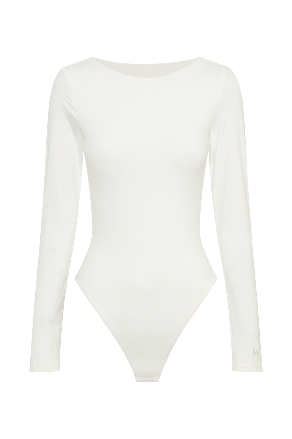 Cheyenne Long Sleeve Plunge Back Bodysuit - White