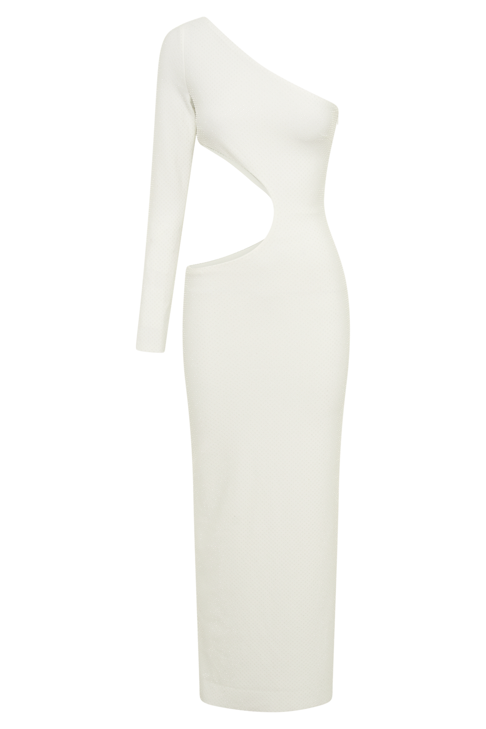 Alisson Hot Fix Crepe One Shoulder Maxi Dress - White