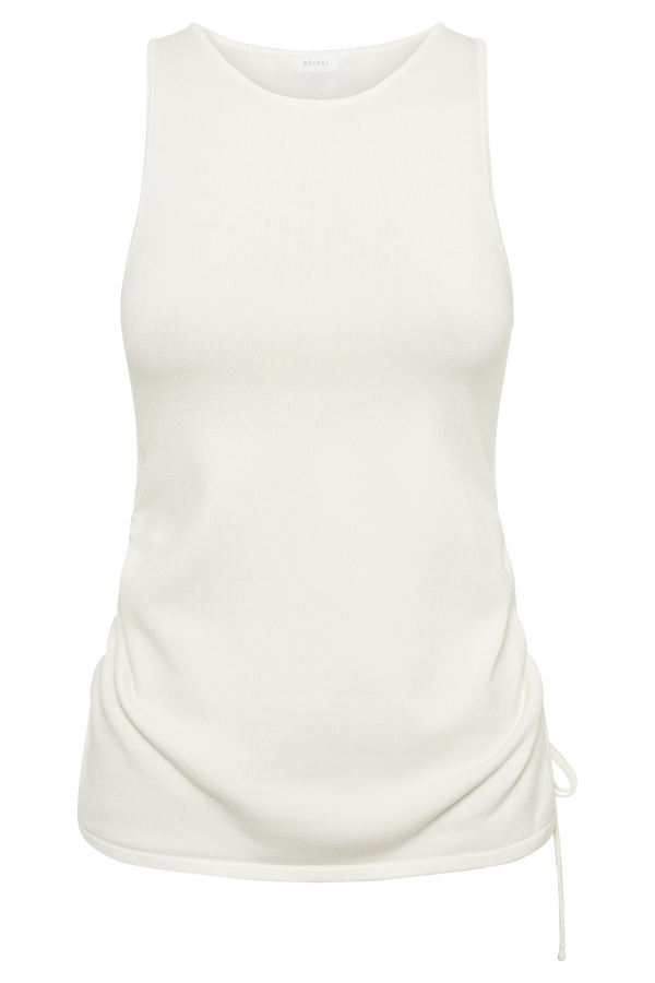 Tristan Ruched Knit Top - Ivory