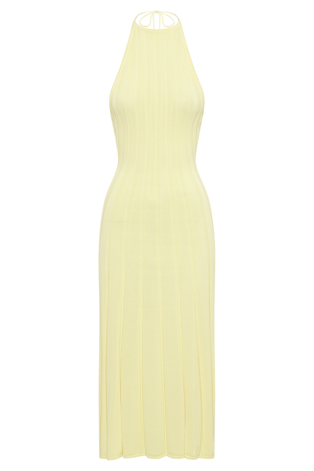 Adrienne Halter Neck Midi Dress - Lemon