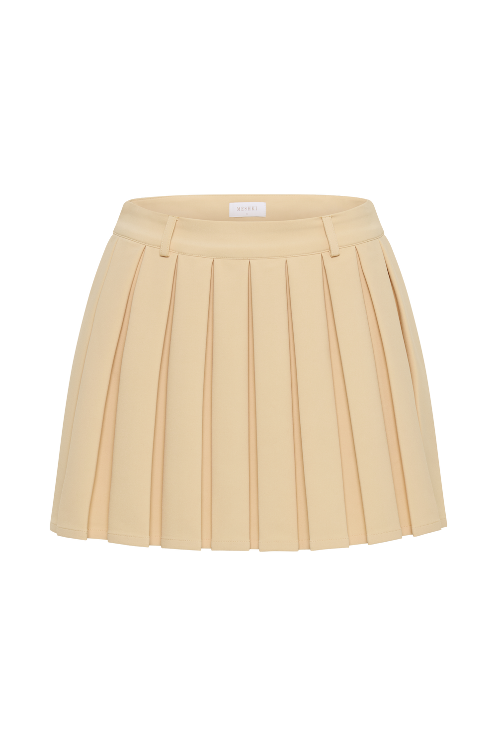 Mura Pleated Mini Skirt - Peach