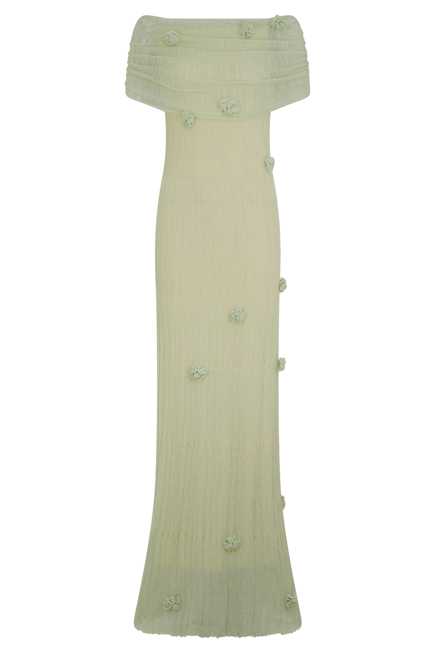 Brynn Orchid Knit Maxi Dress - Pastel Green