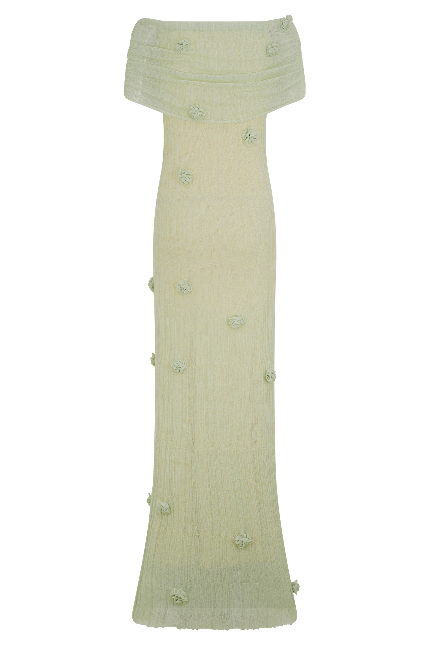Brynn Orchid Knit Maxi Dress - Pastel Green